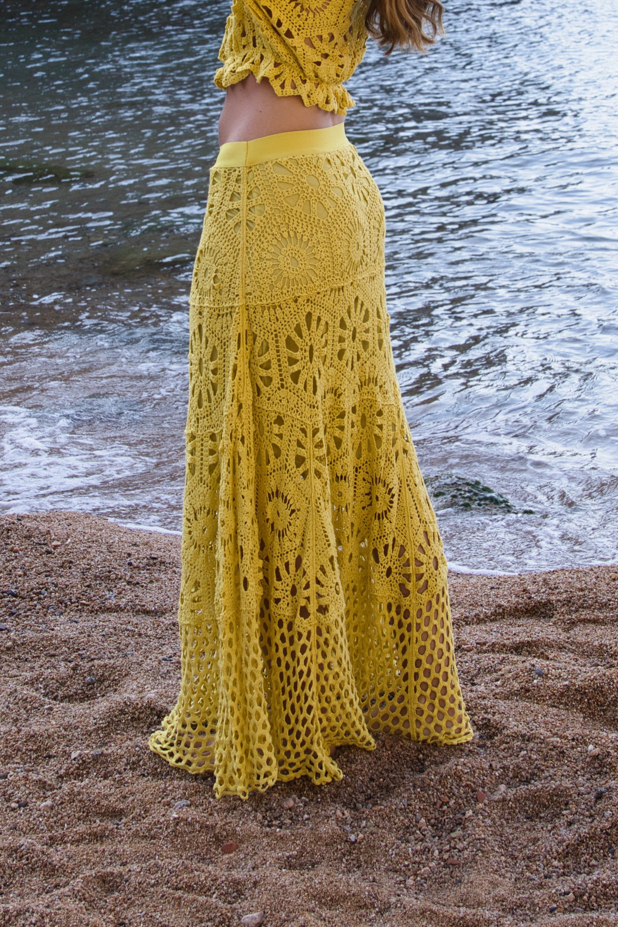 Falda Crochet Boho Calada