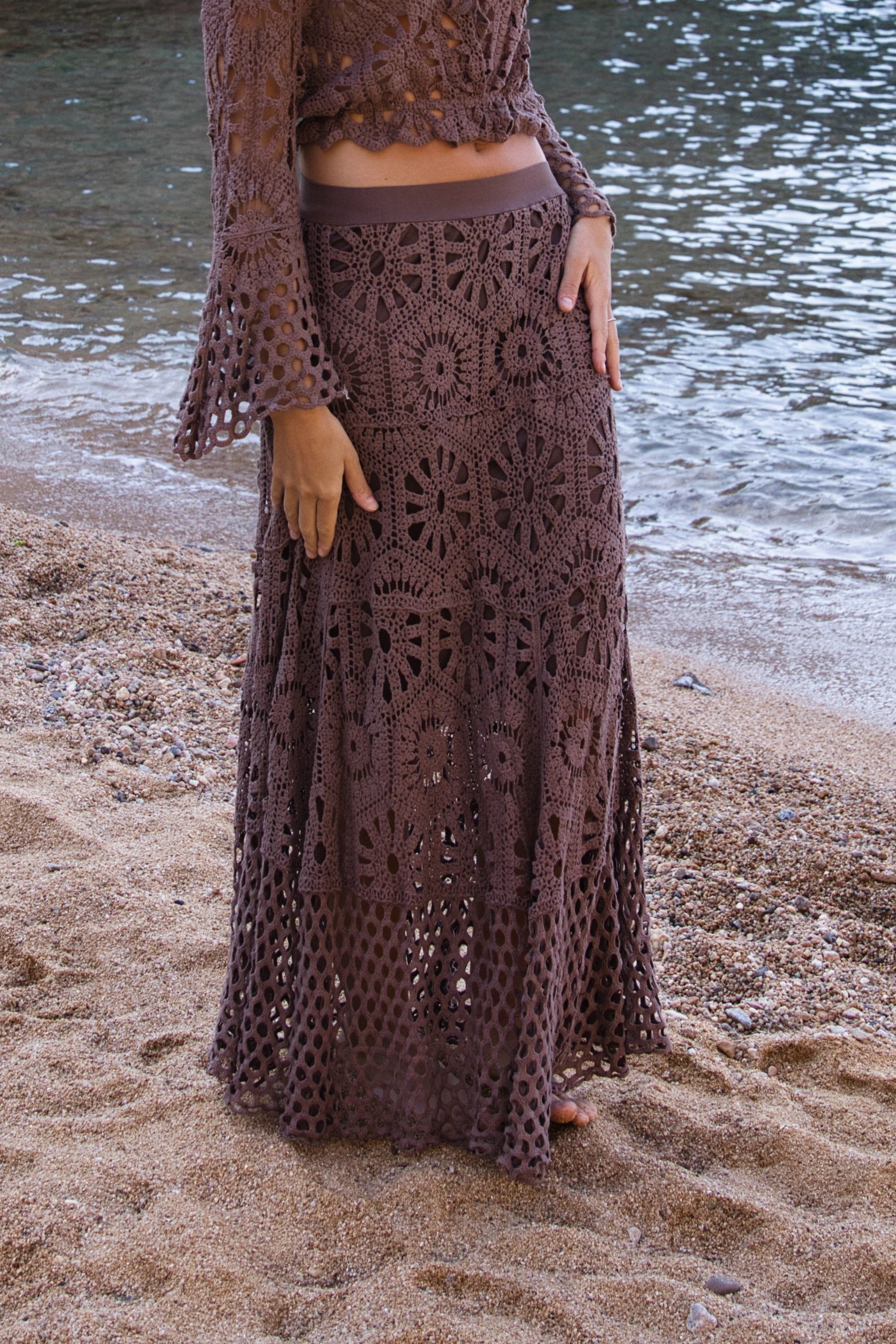 Falda Crochet Boho Calada