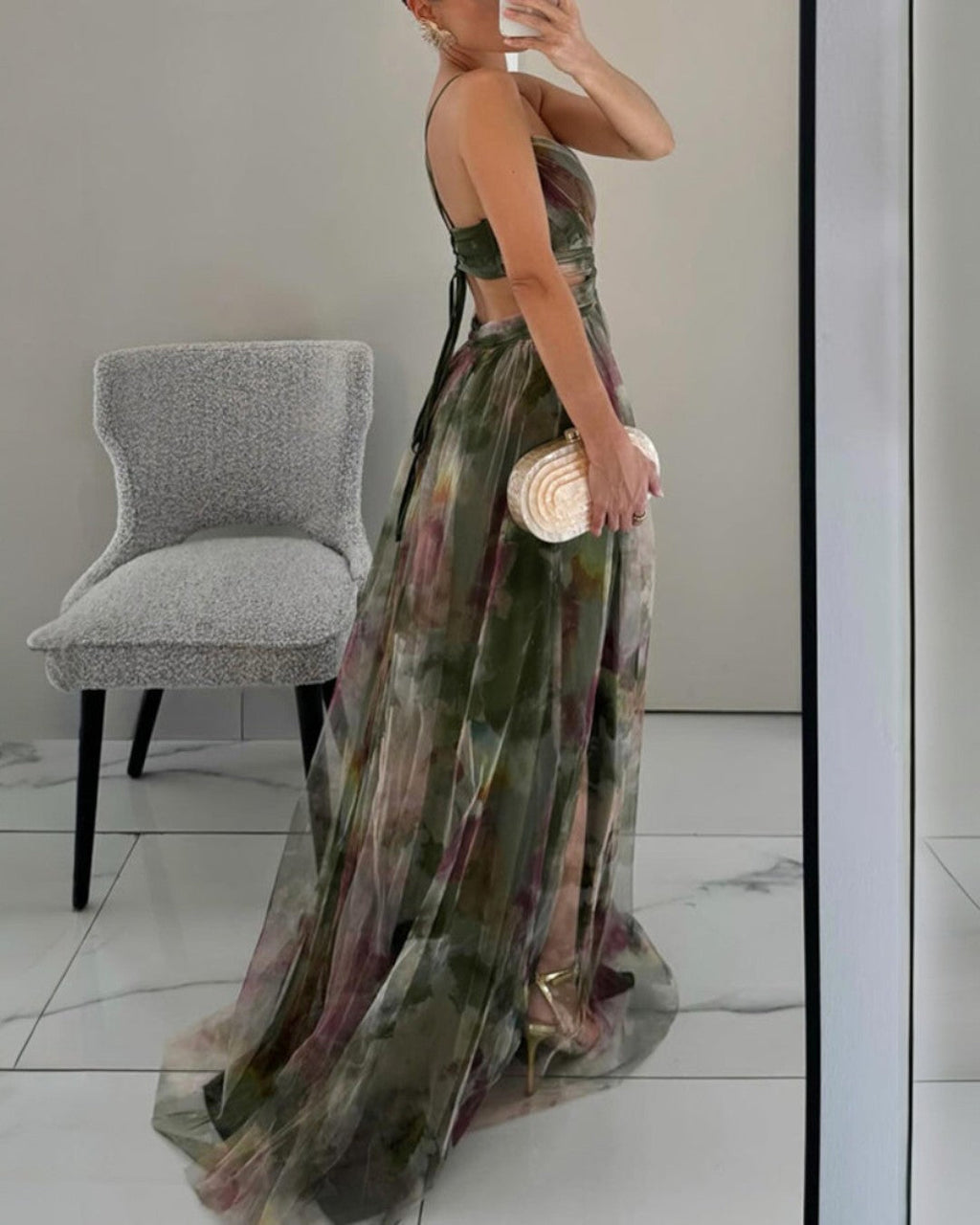 GISELA | ABITO LUNGO E AFFASCINANTE CON STAMPA FLORALE