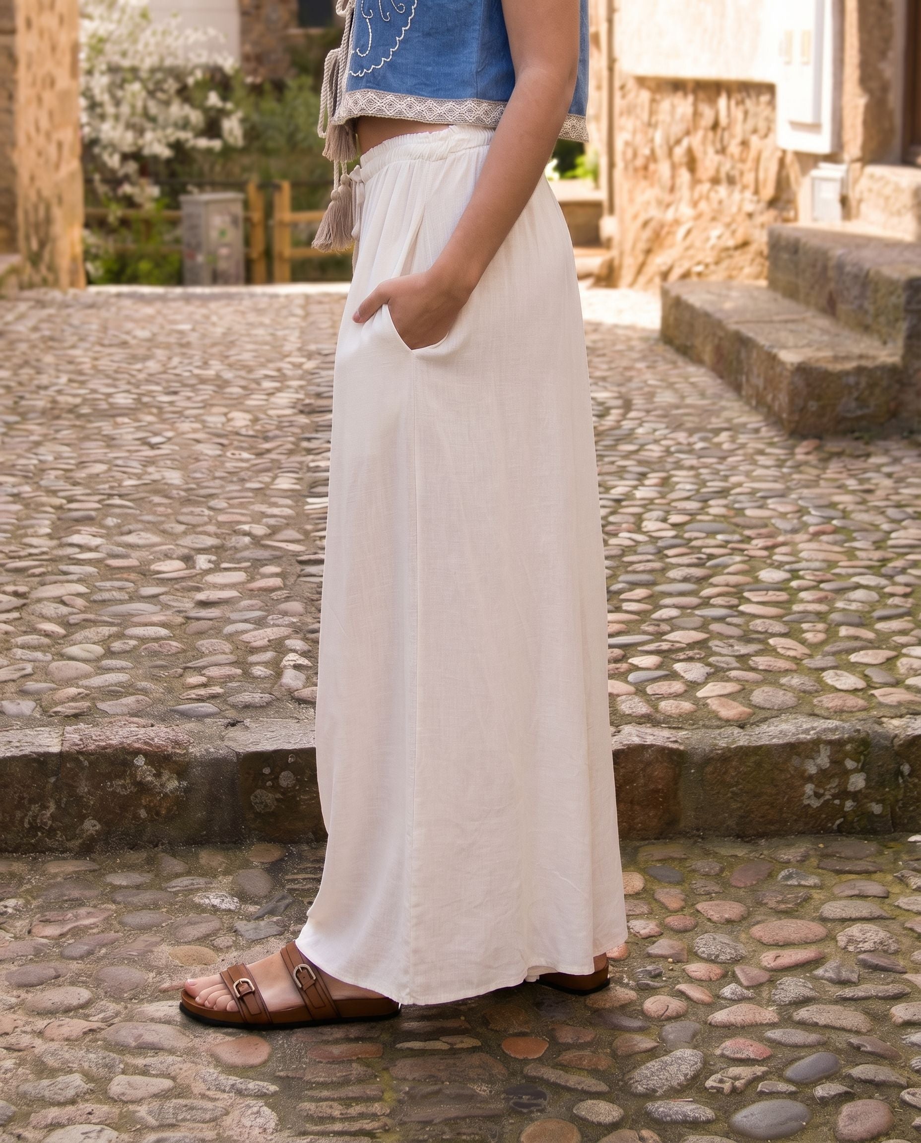 Pantalón Fluido Boho Natural