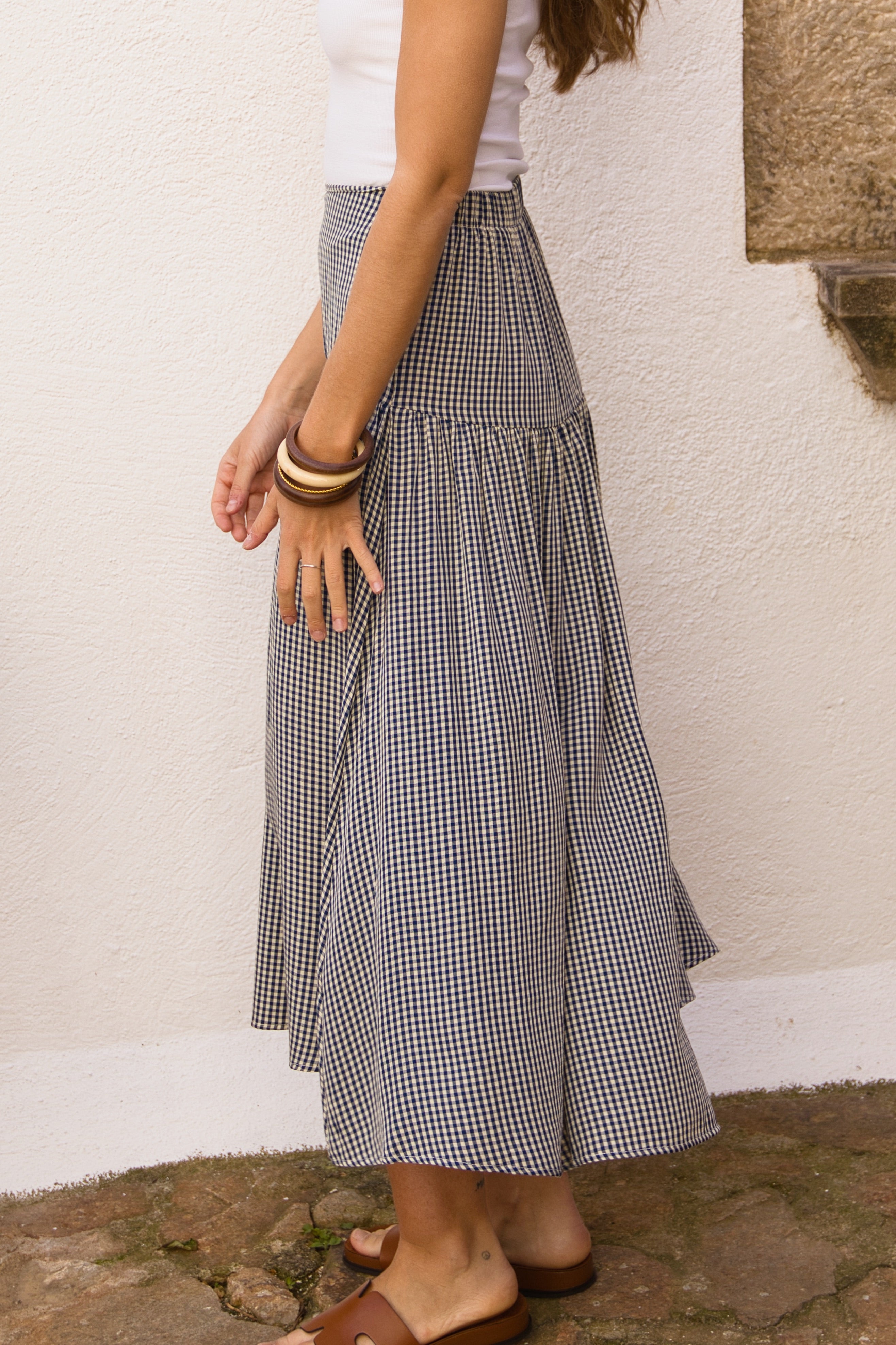 Falda Vichy Midi Riviera