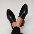 SOFIA™ | MOCASINES NEGROS CON DISEÑO PATCHWORK