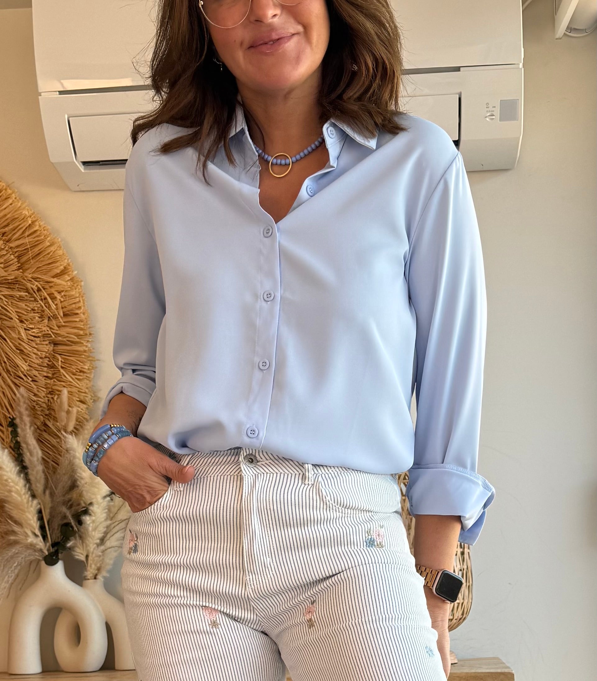 Basic fließende Bluse