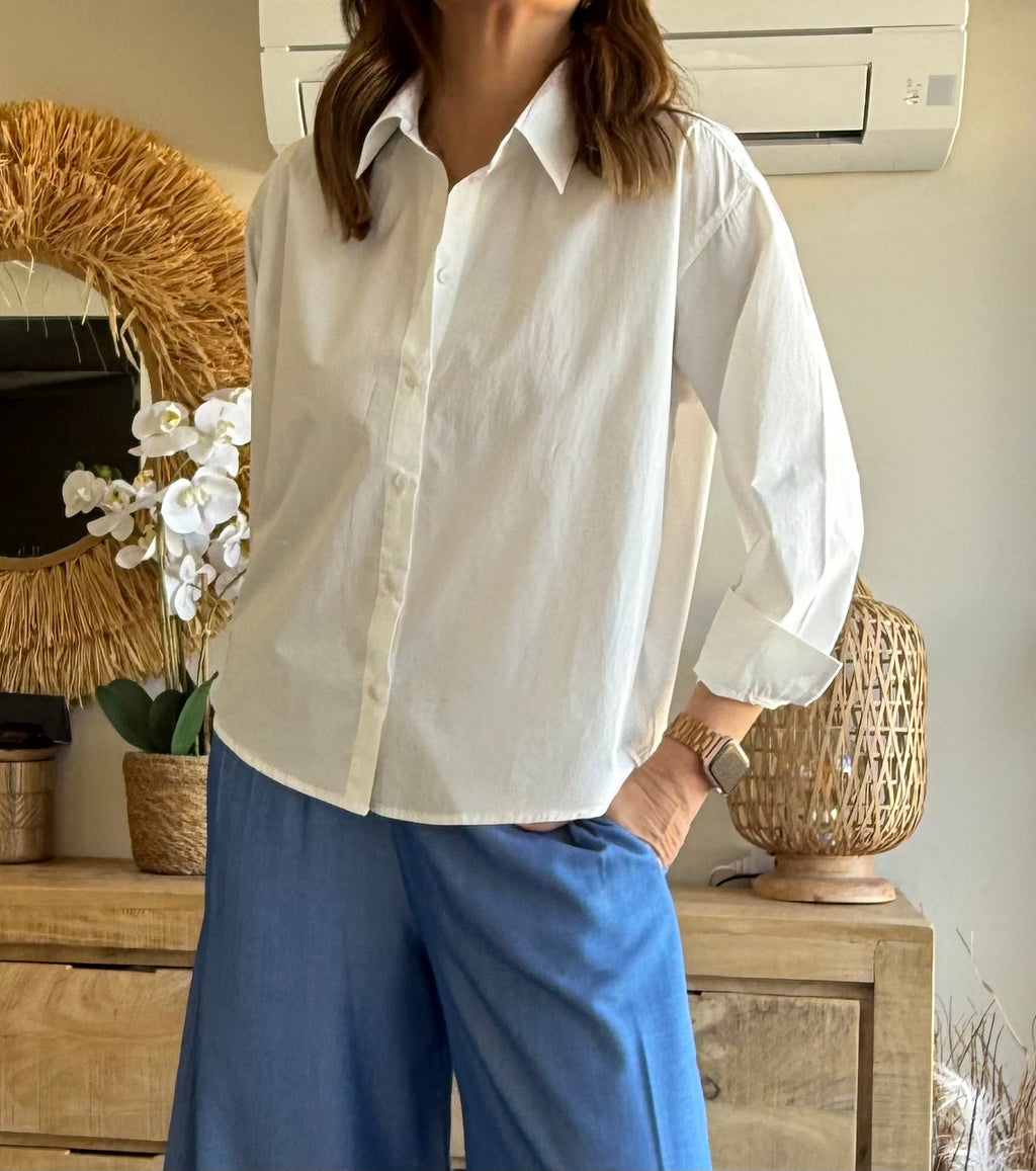 Oversize White Poplin Shirt 100% Cotton