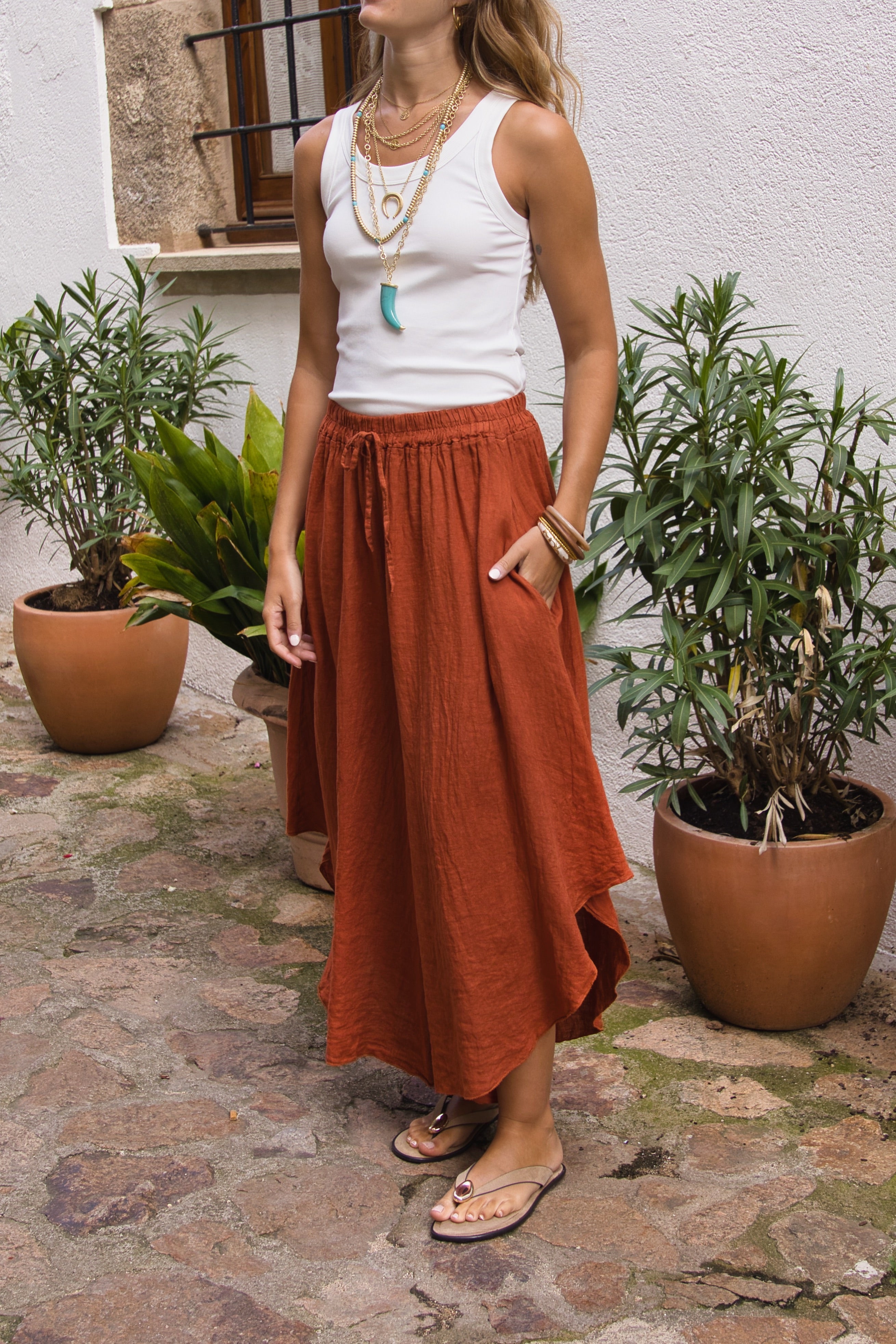 Rockhose Leinen Capri