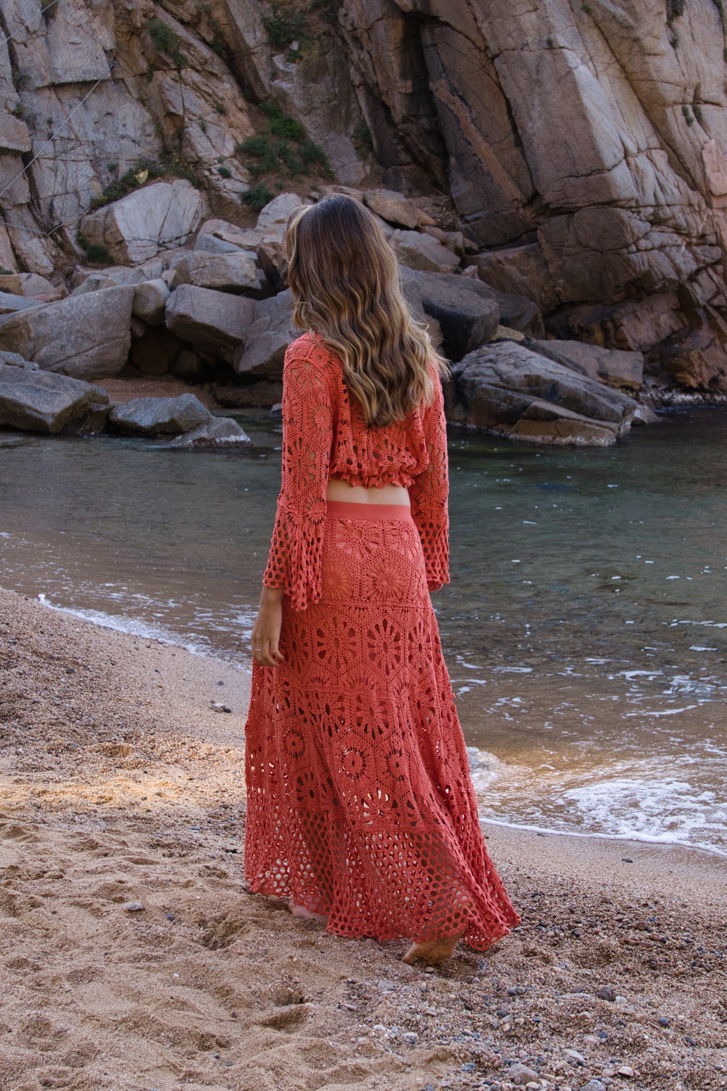 Falda Crochet Boho Calada