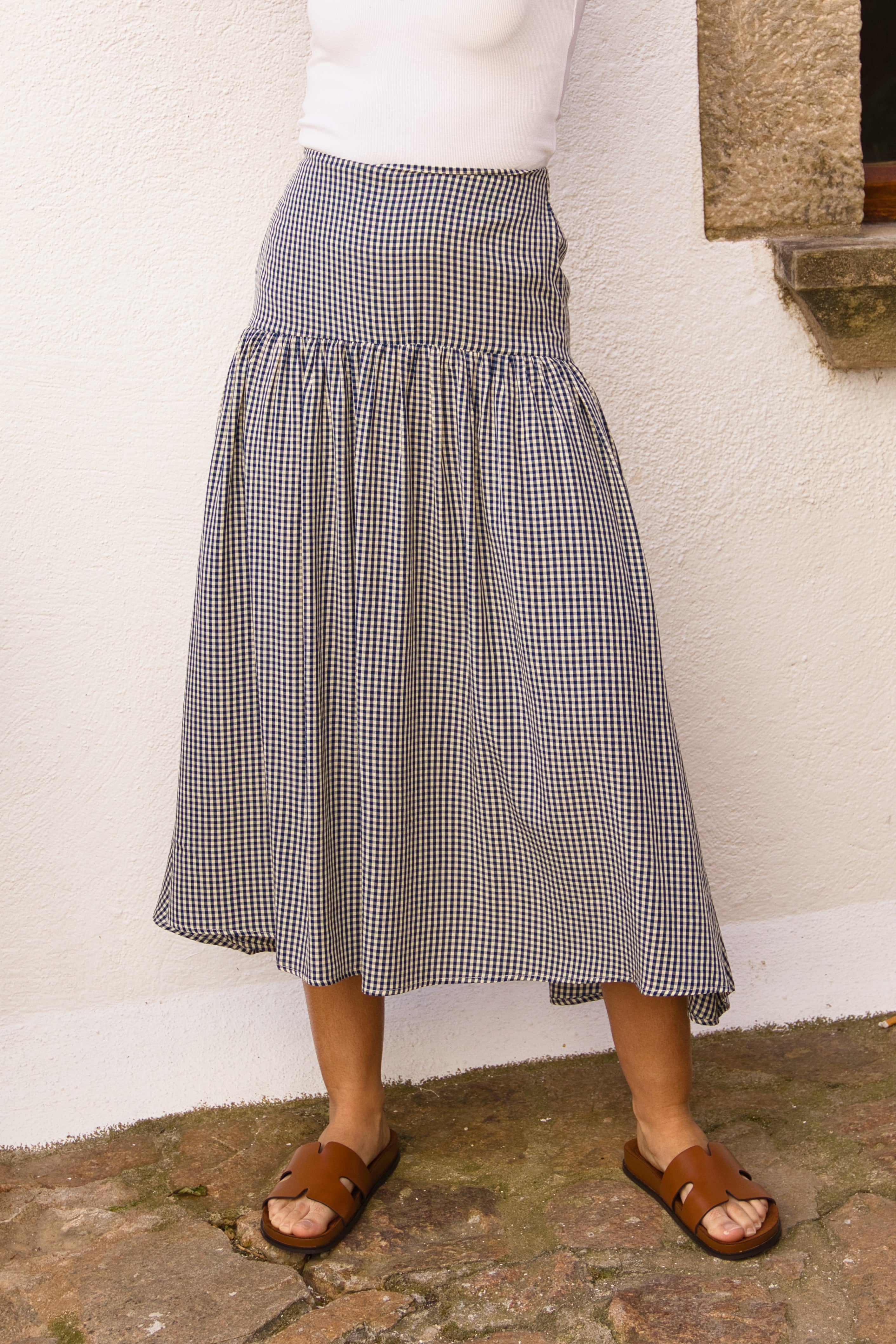 Falda Vichy Midi Riviera