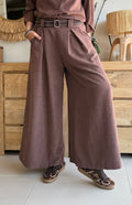 Palazzo-Hose aus Wildlederimitat