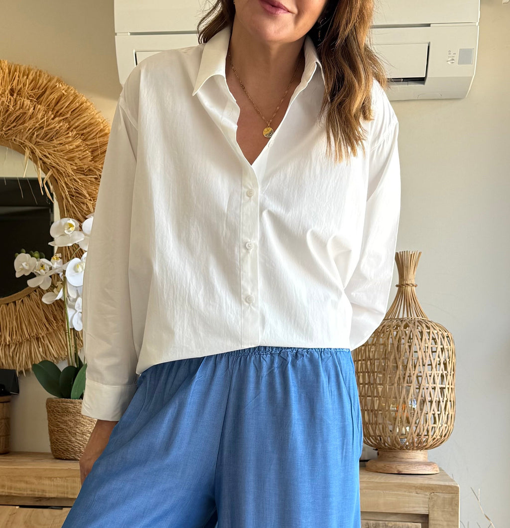 Oversize White Poplin Shirt 100% Cotton