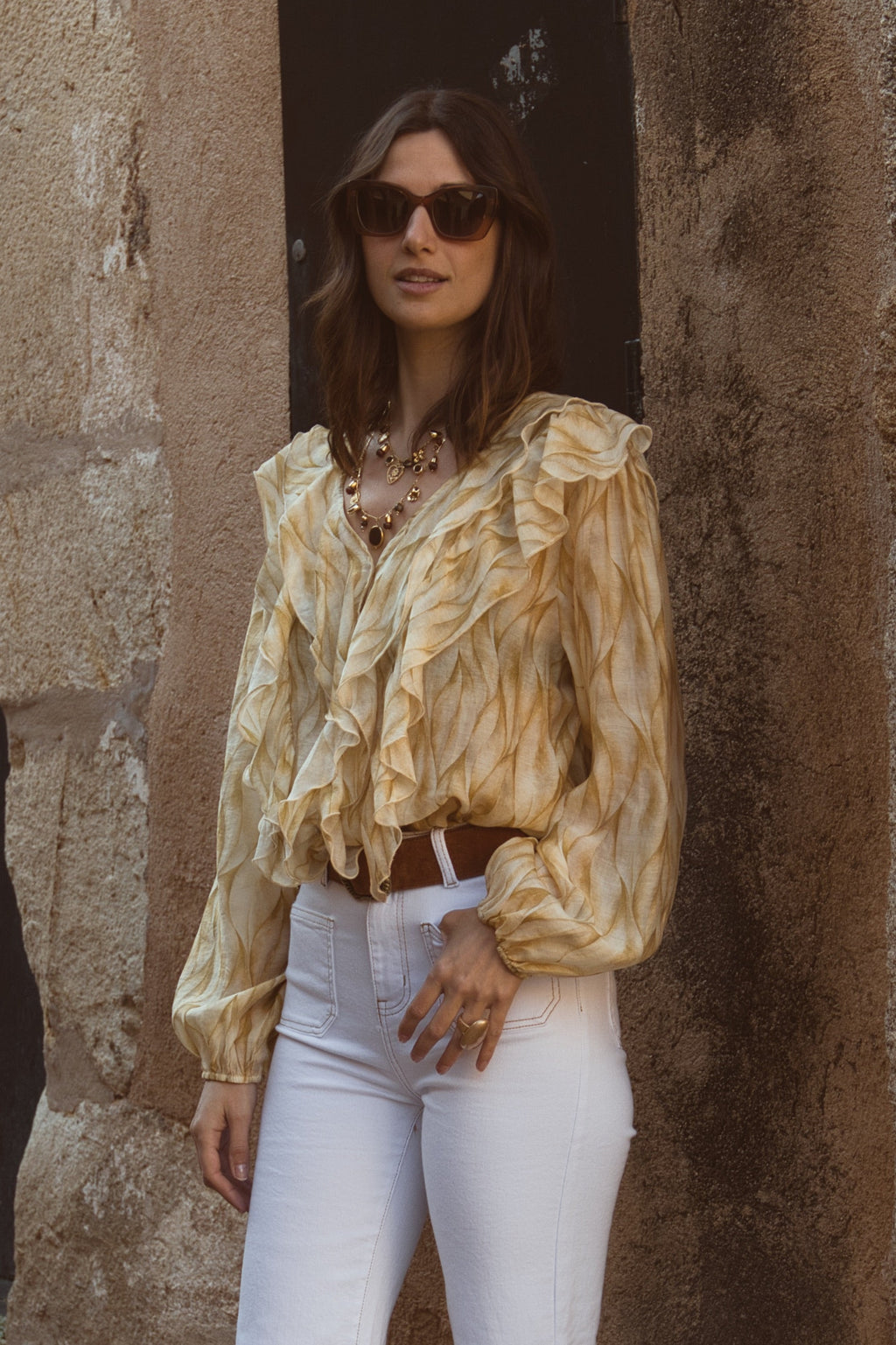 Blusa Chorreras Gold Boho