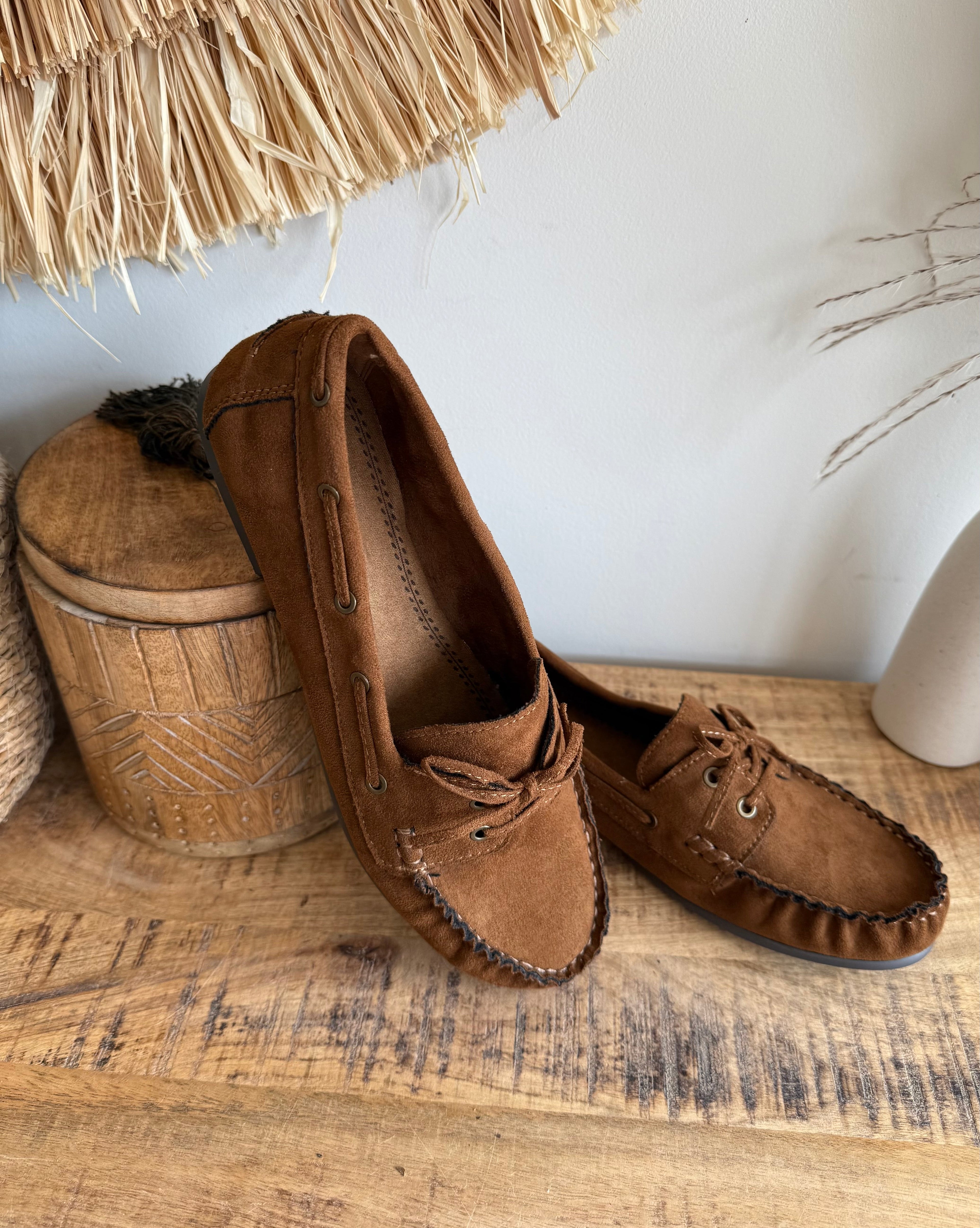 Mocasines Boho Efecto Ante