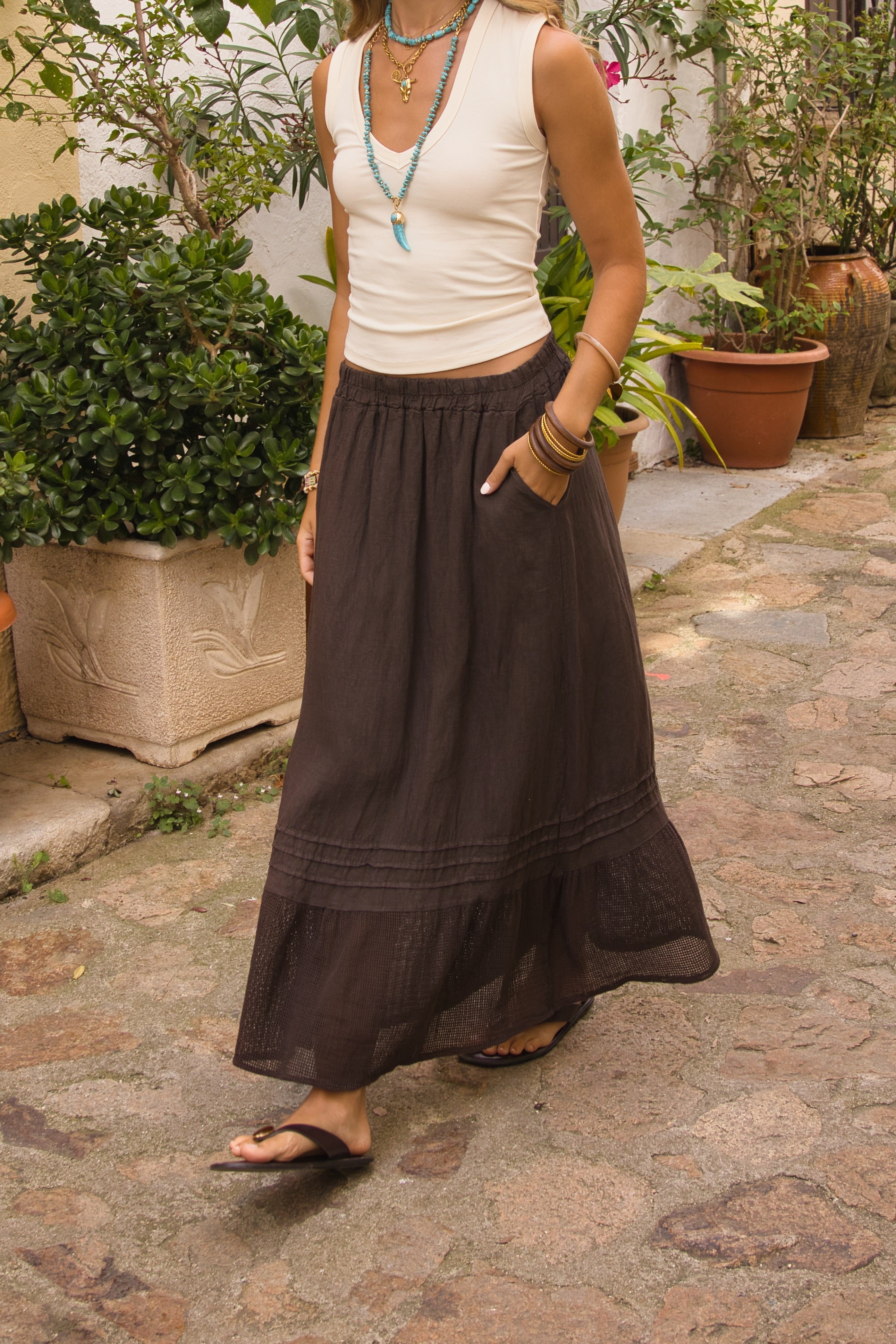 Falda Maxi Lino Boheme