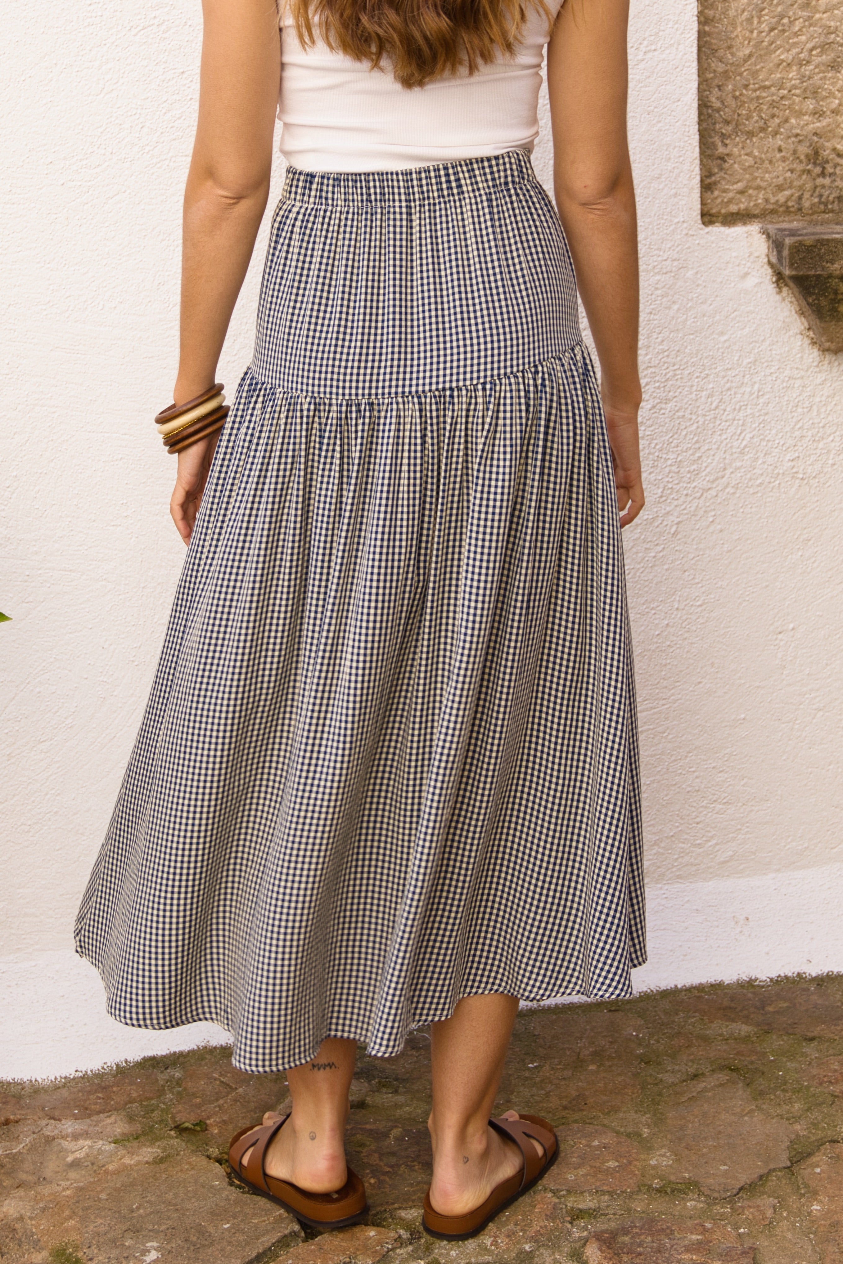 Falda Vichy Midi Riviera