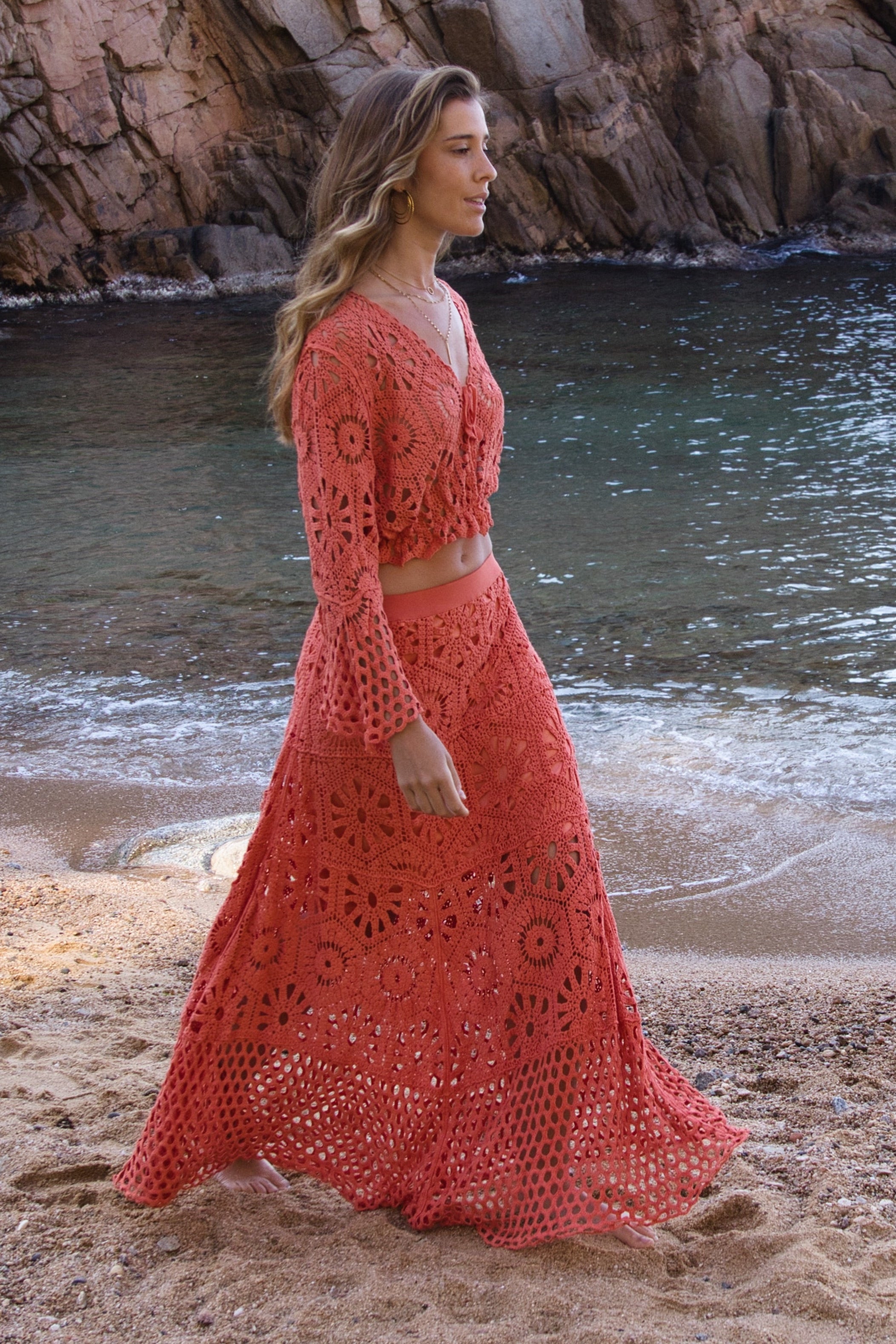 Falda Crochet Boho Calada
