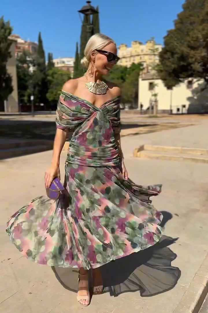 LOUISE | ABITO LUNGO DA FESTA ELEGANTE CON SCOLLO A V