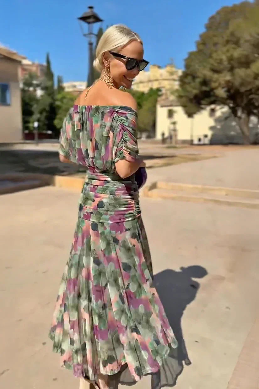 LOUISE | ABITO LUNGO DA FESTA ELEGANTE CON SCOLLO A V