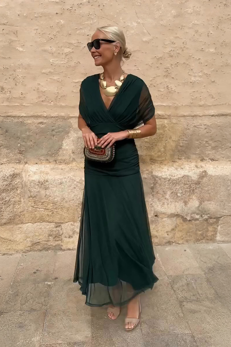 LOUISE | ABITO LUNGO DA FESTA ELEGANTE CON SCOLLO A V