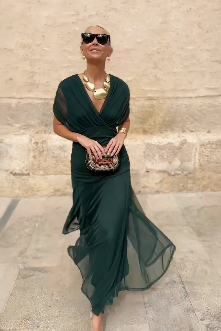 LOUISE | ABITO LUNGO DA FESTA ELEGANTE CON SCOLLO A V