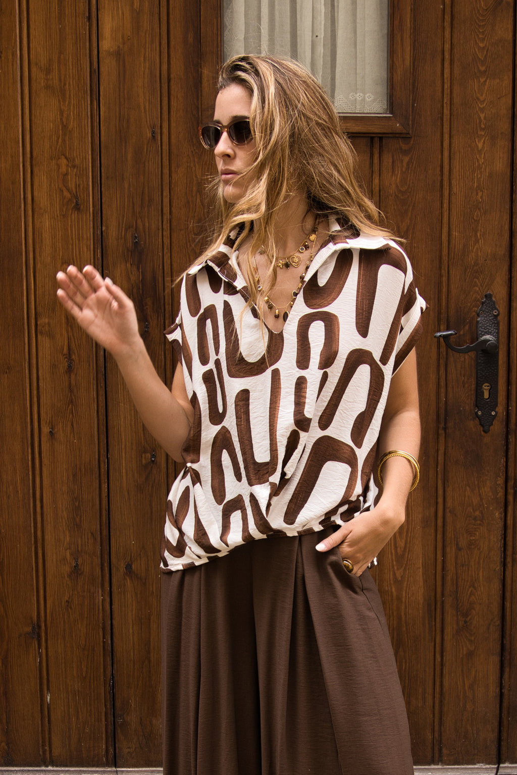 Cacao Ethnic Blouse