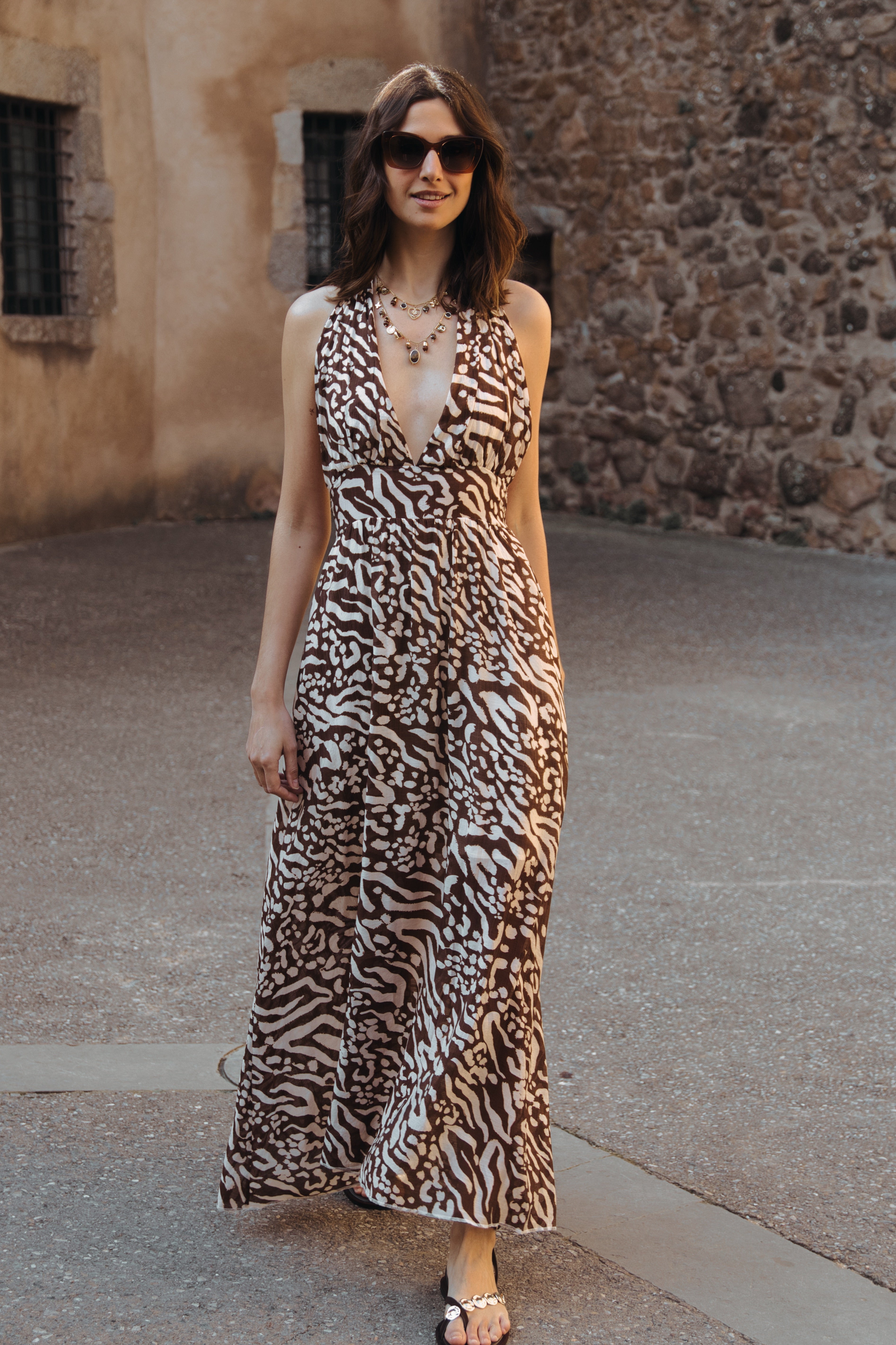 Safari-Neckholderkleid