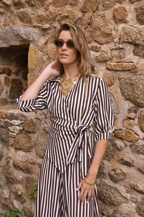 Blusa Cruzada Amalfi Rayas