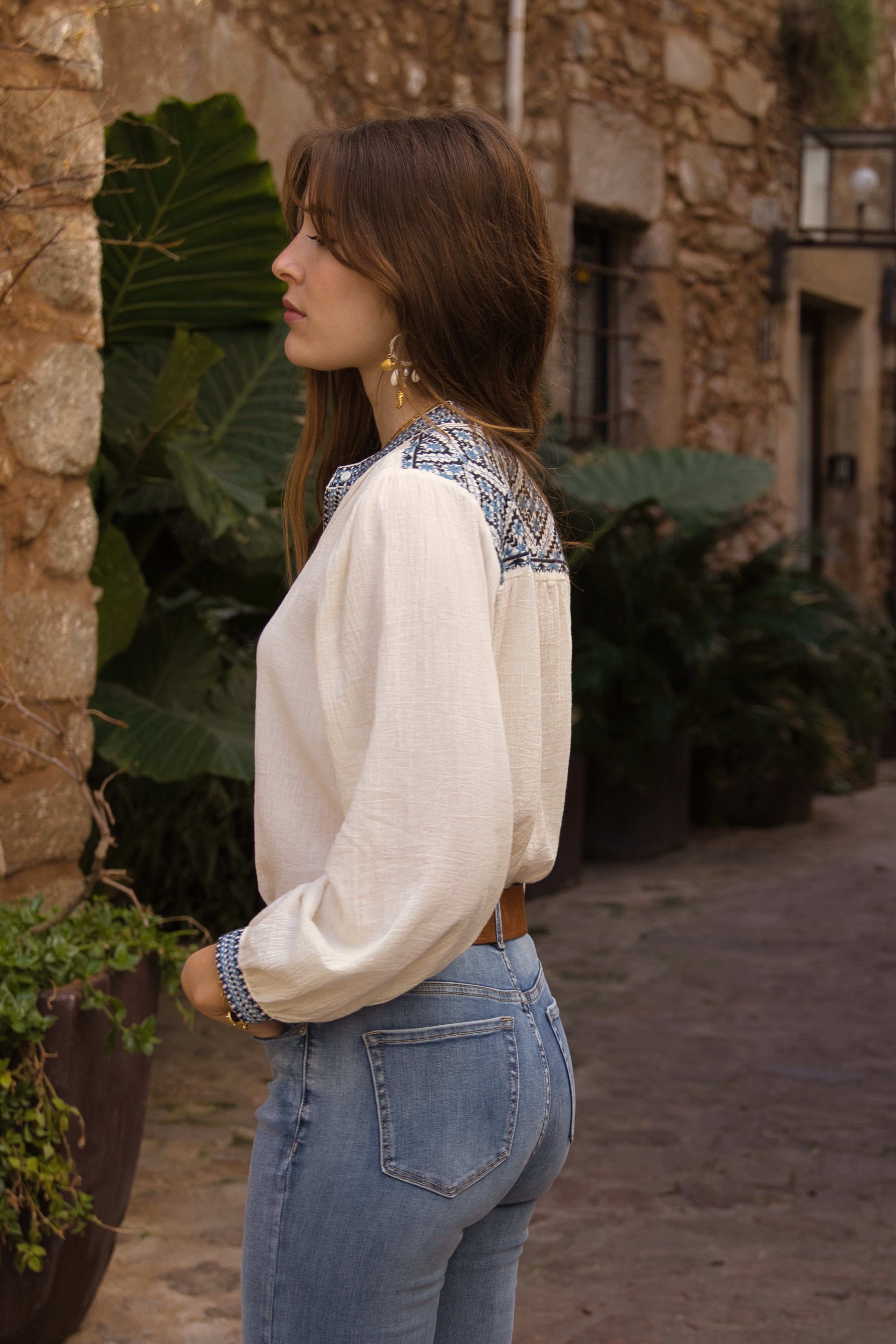 Bestickte Ethno-Bluse