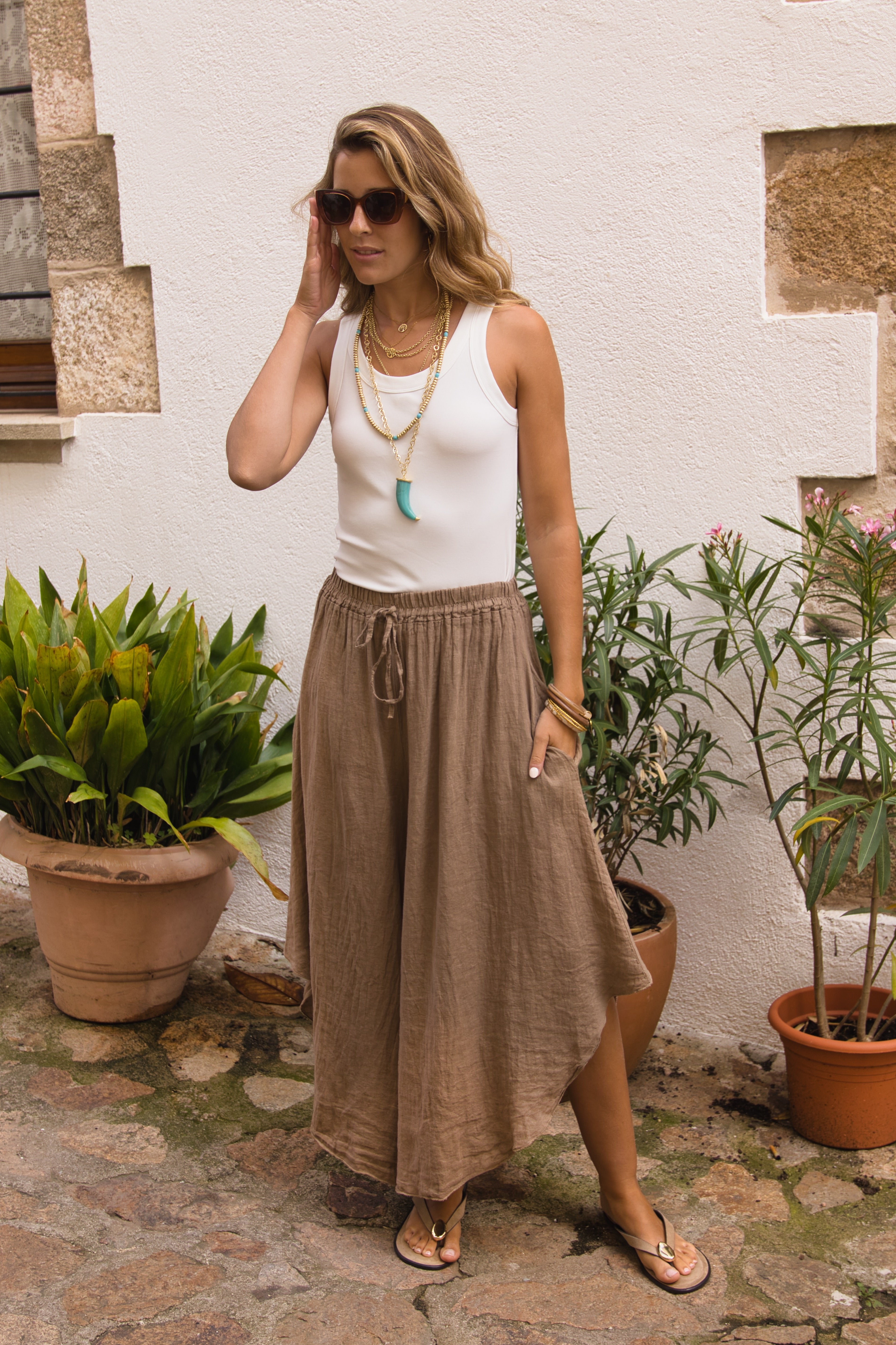 Rockhose Leinen Capri