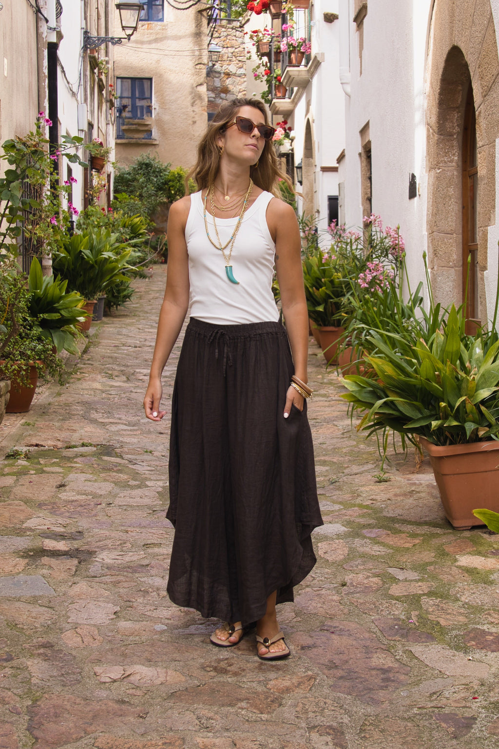 Rockhose Leinen Capri