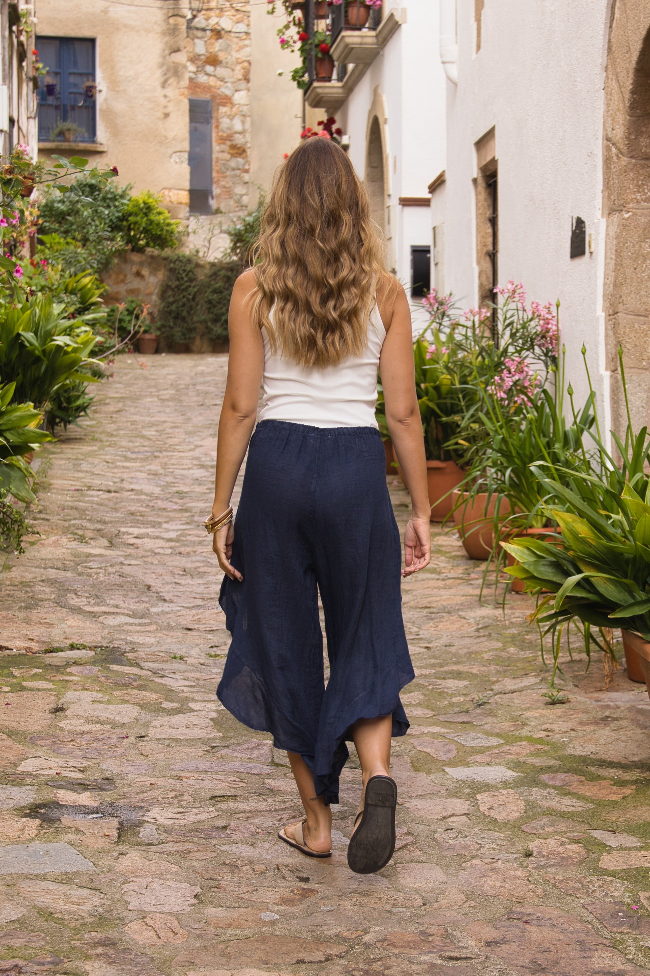 Pantalón Volantes Lino