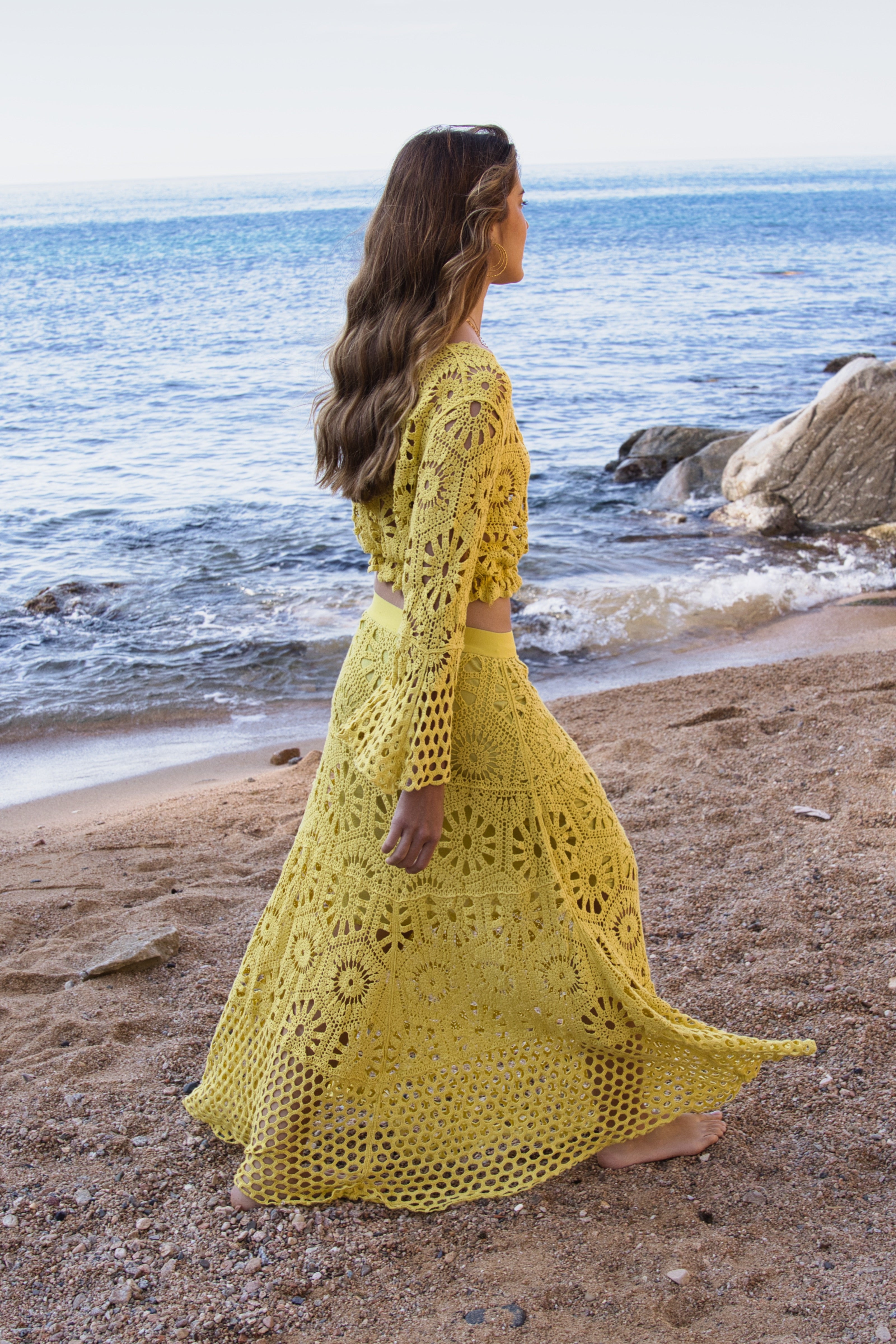Falda Crochet Boho Calada