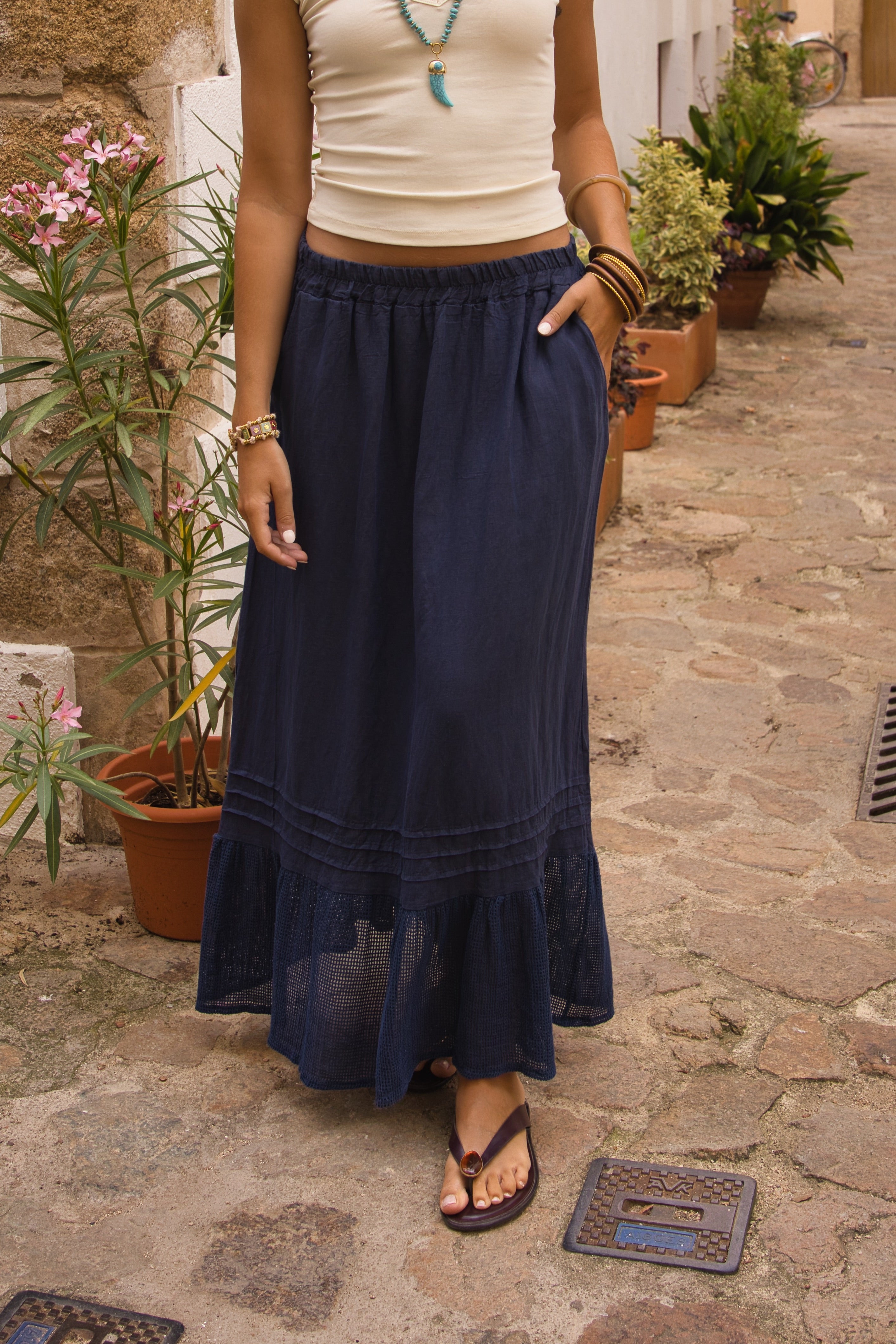 Falda Maxi Lino Boheme