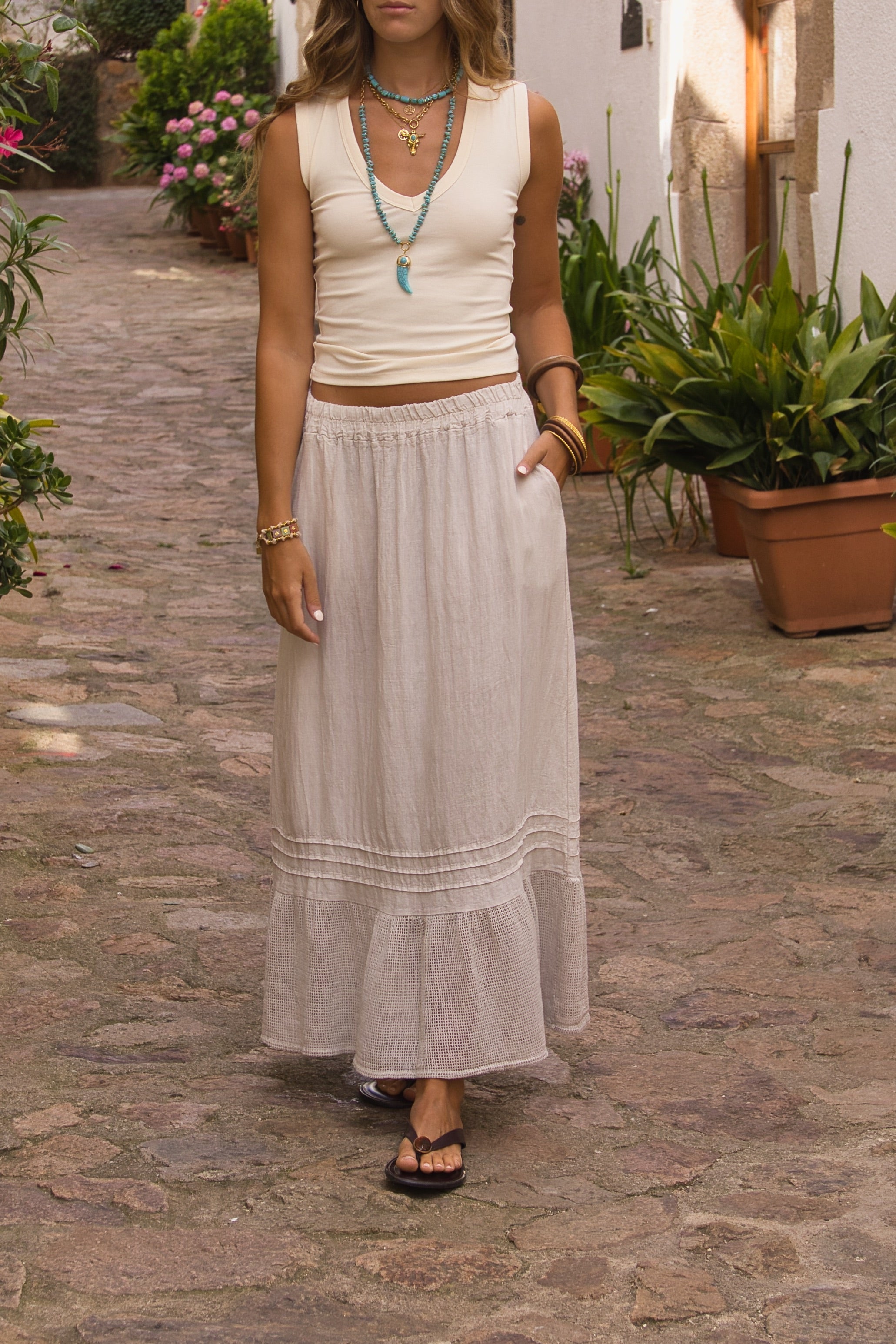 Falda Maxi Lino Boheme