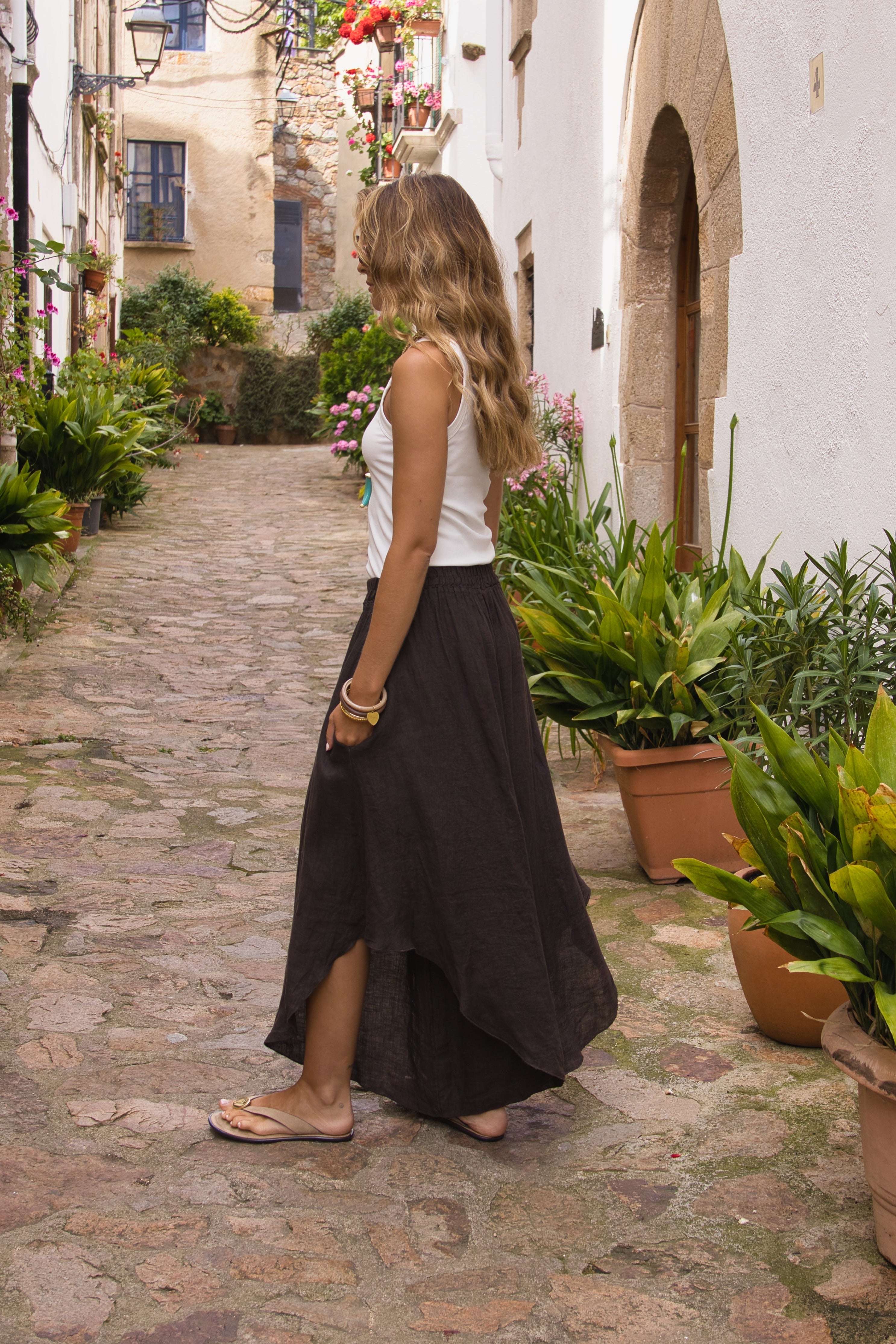 Rockhose Leinen Capri