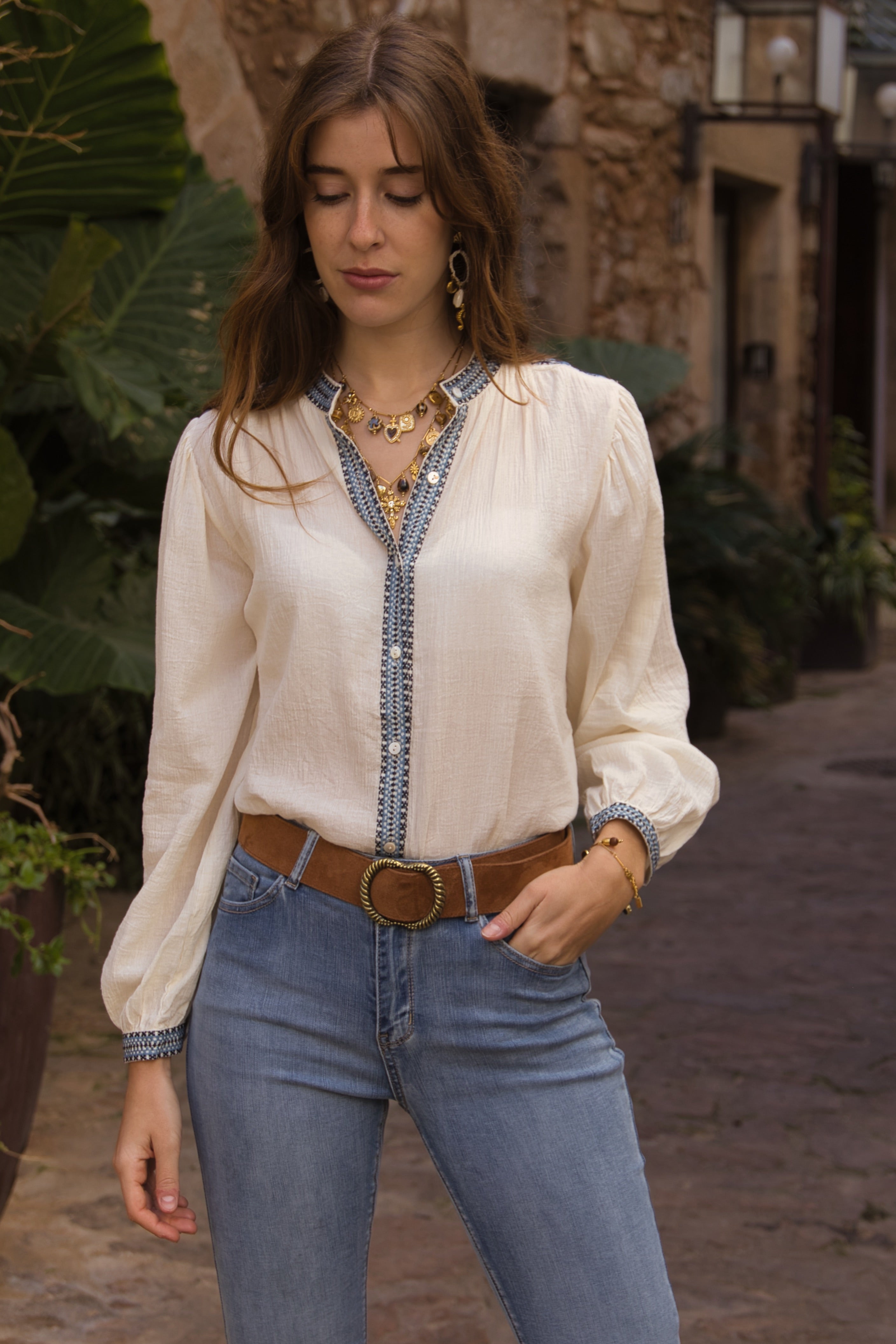 Bestickte Ethno-Bluse