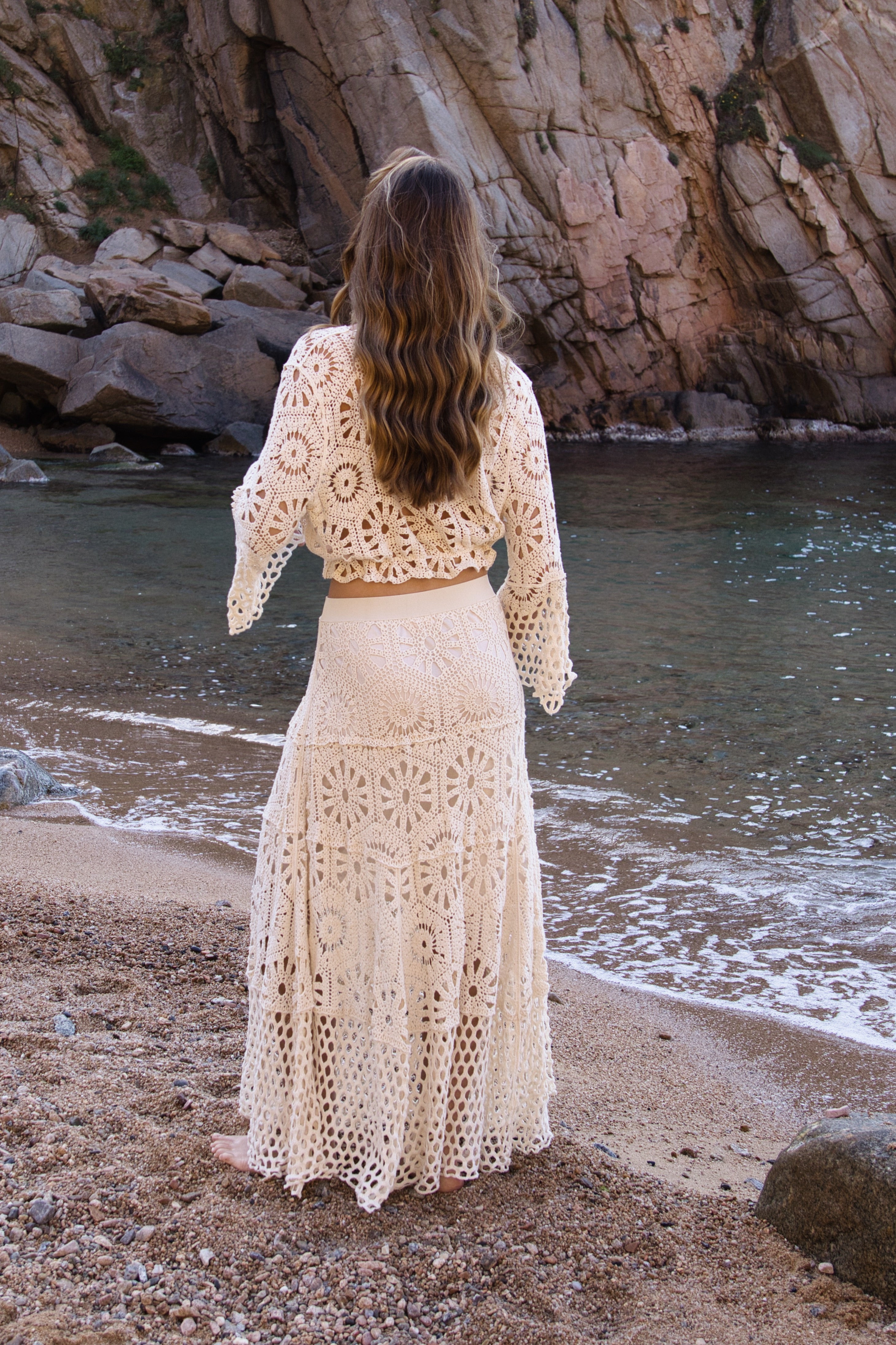 Falda Crochet Boho Calada
