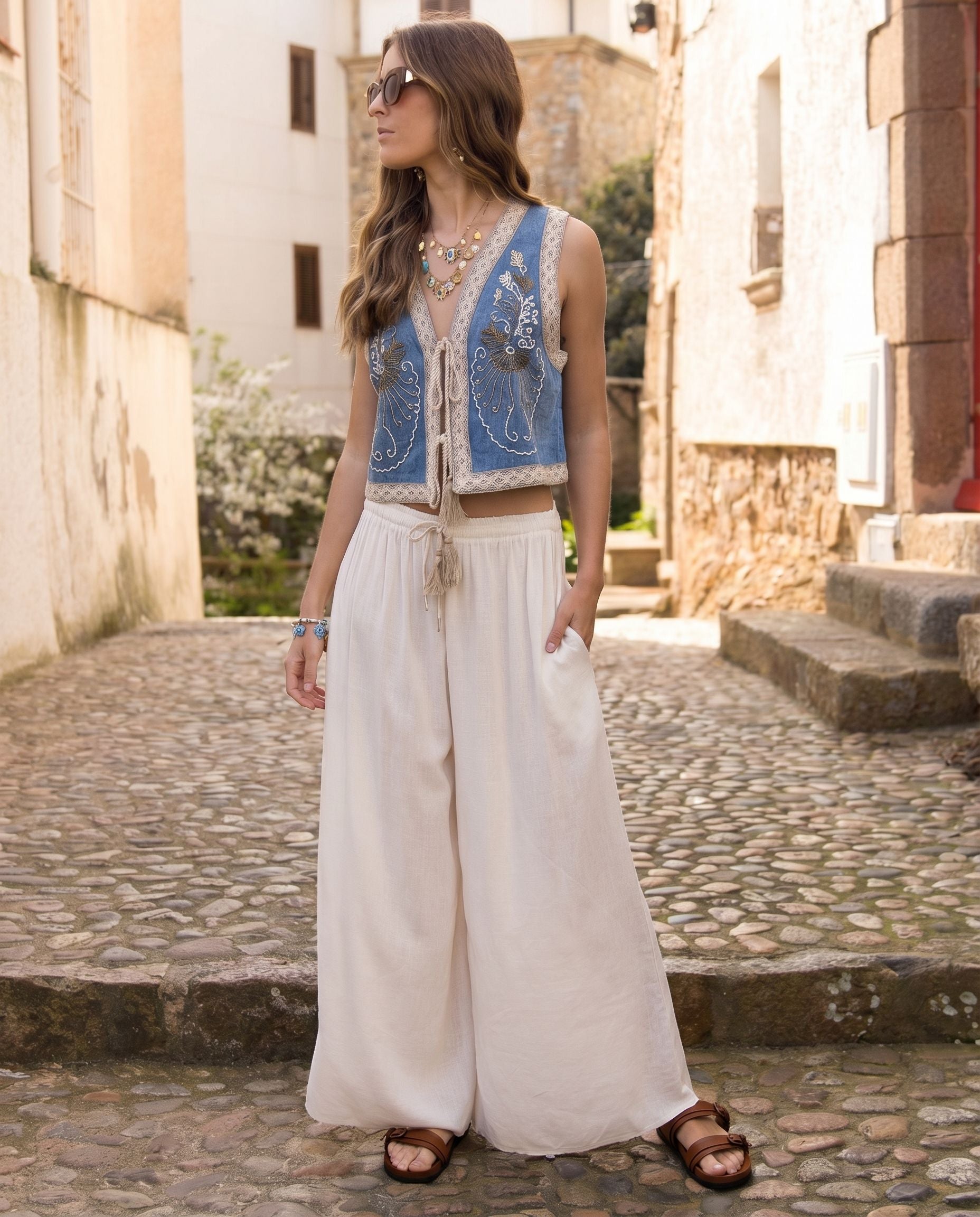 Pantalón Fluido Boho Natural
