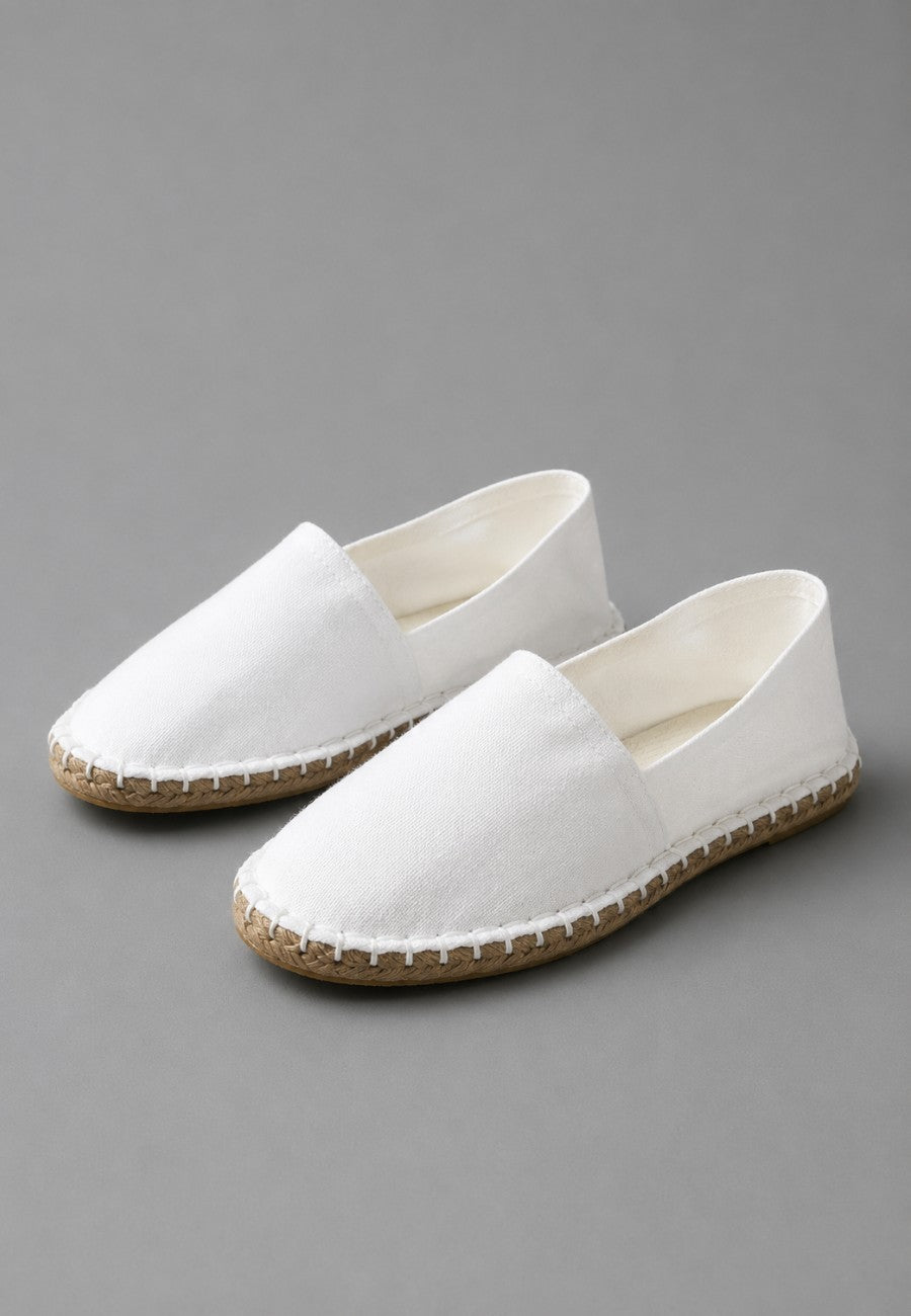 Baskische Espadrilles aus Jute in Weiß