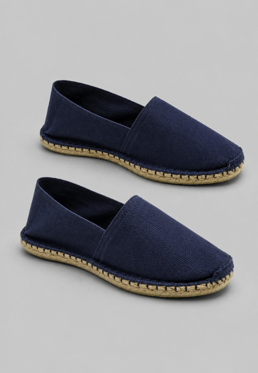 Espadrillas basse di iuta in colore blu marino