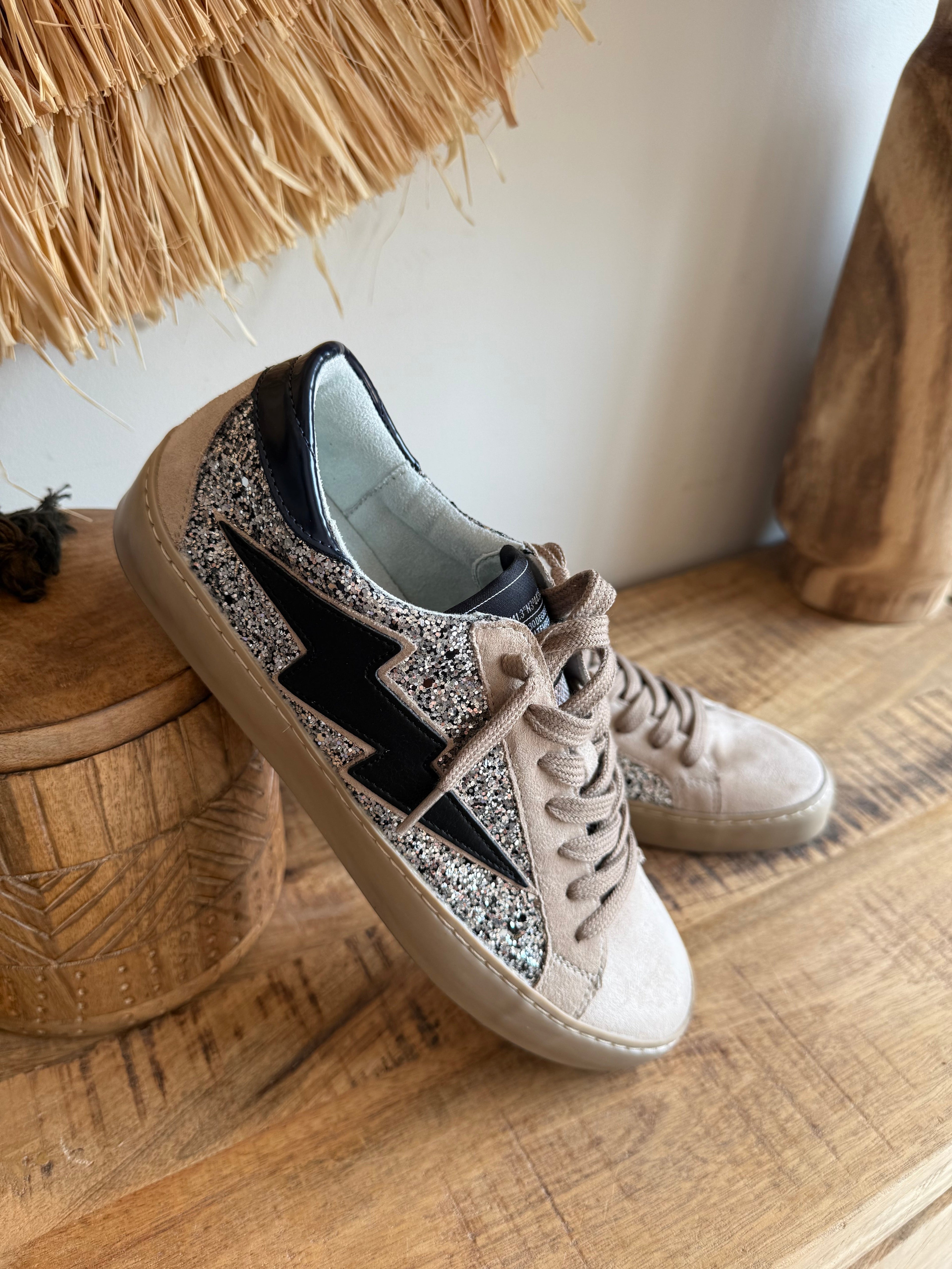 Sneaker Glitter Taupe