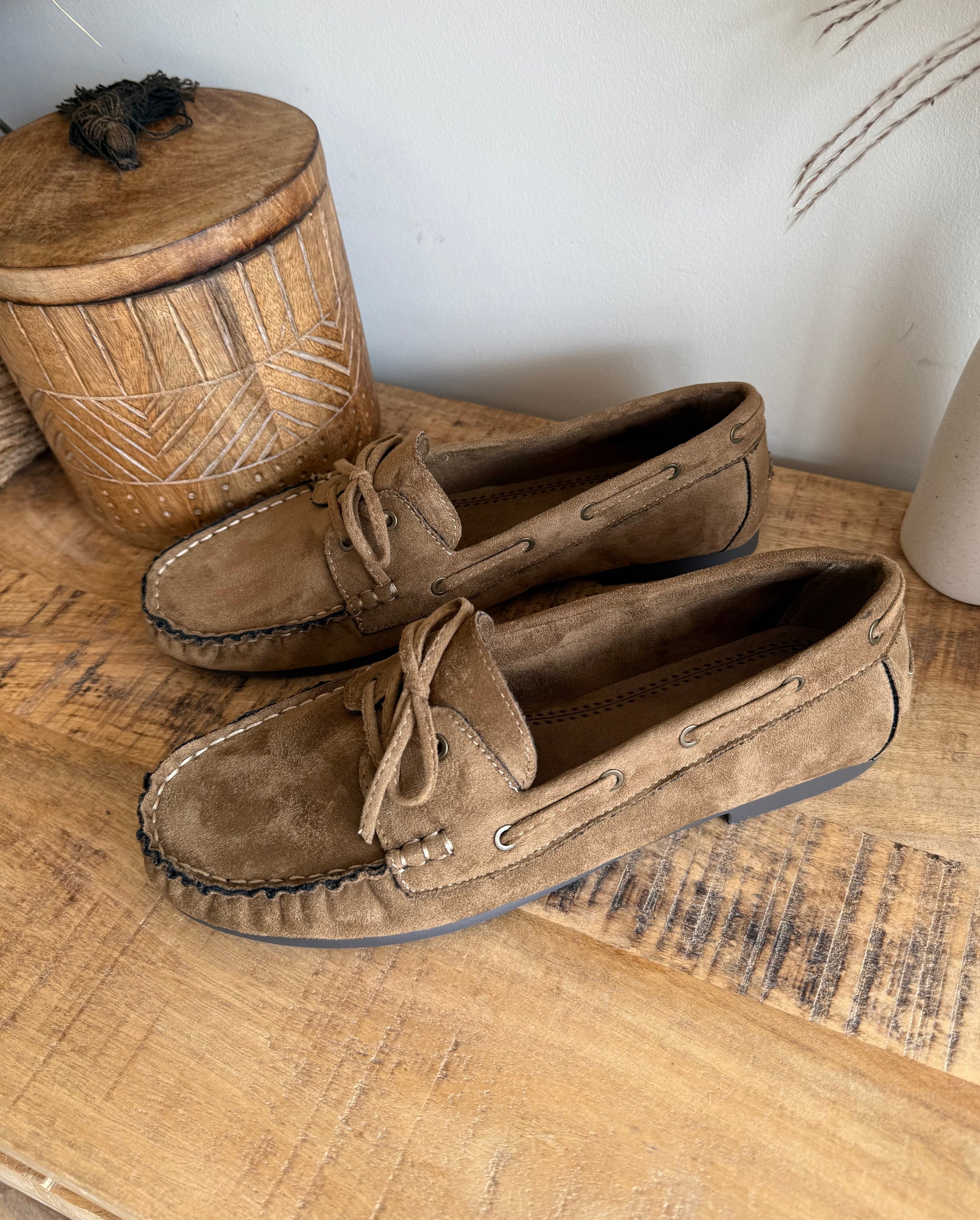 Mocasines Boho Efecto Ante