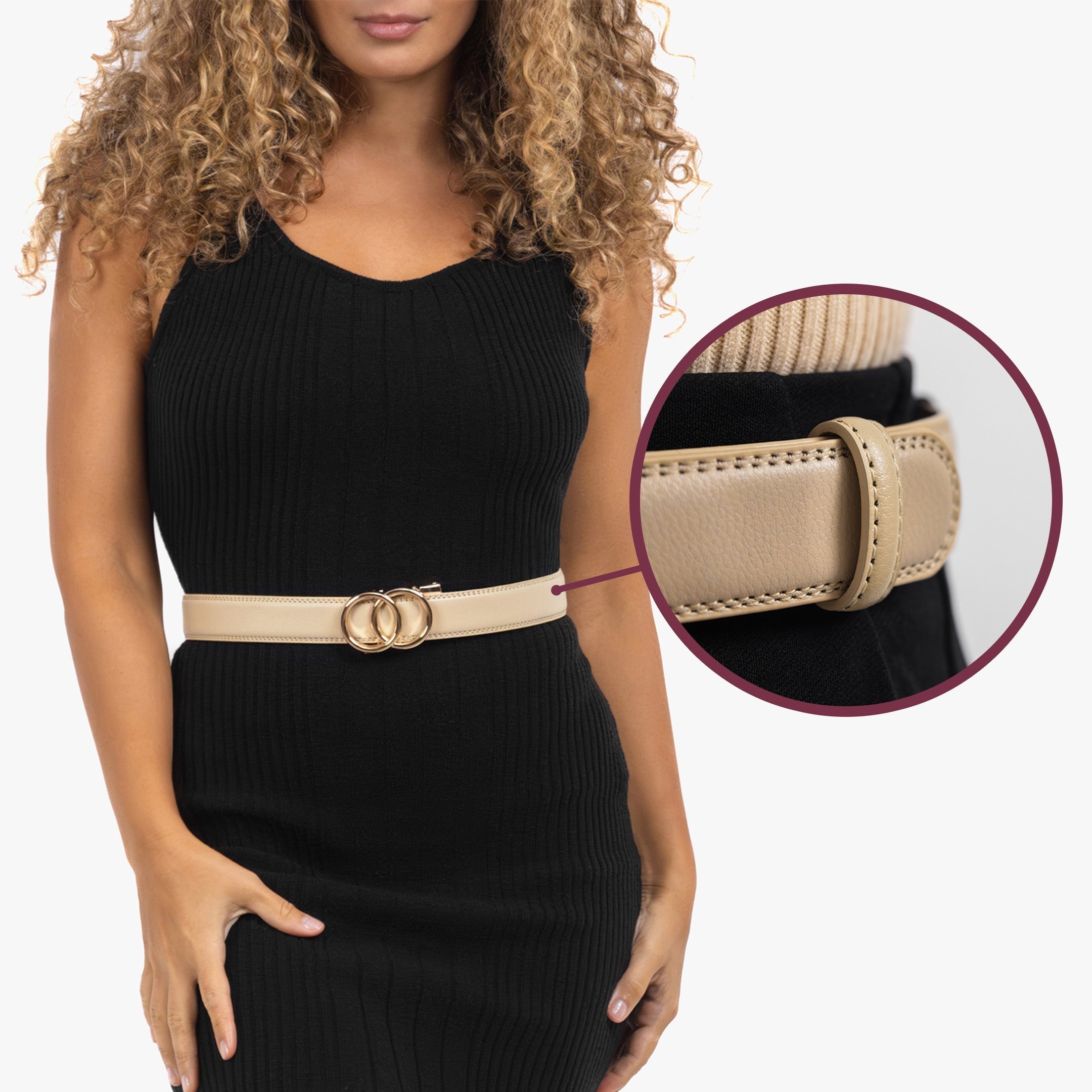 CINTURON MODERNO | BEIGE
