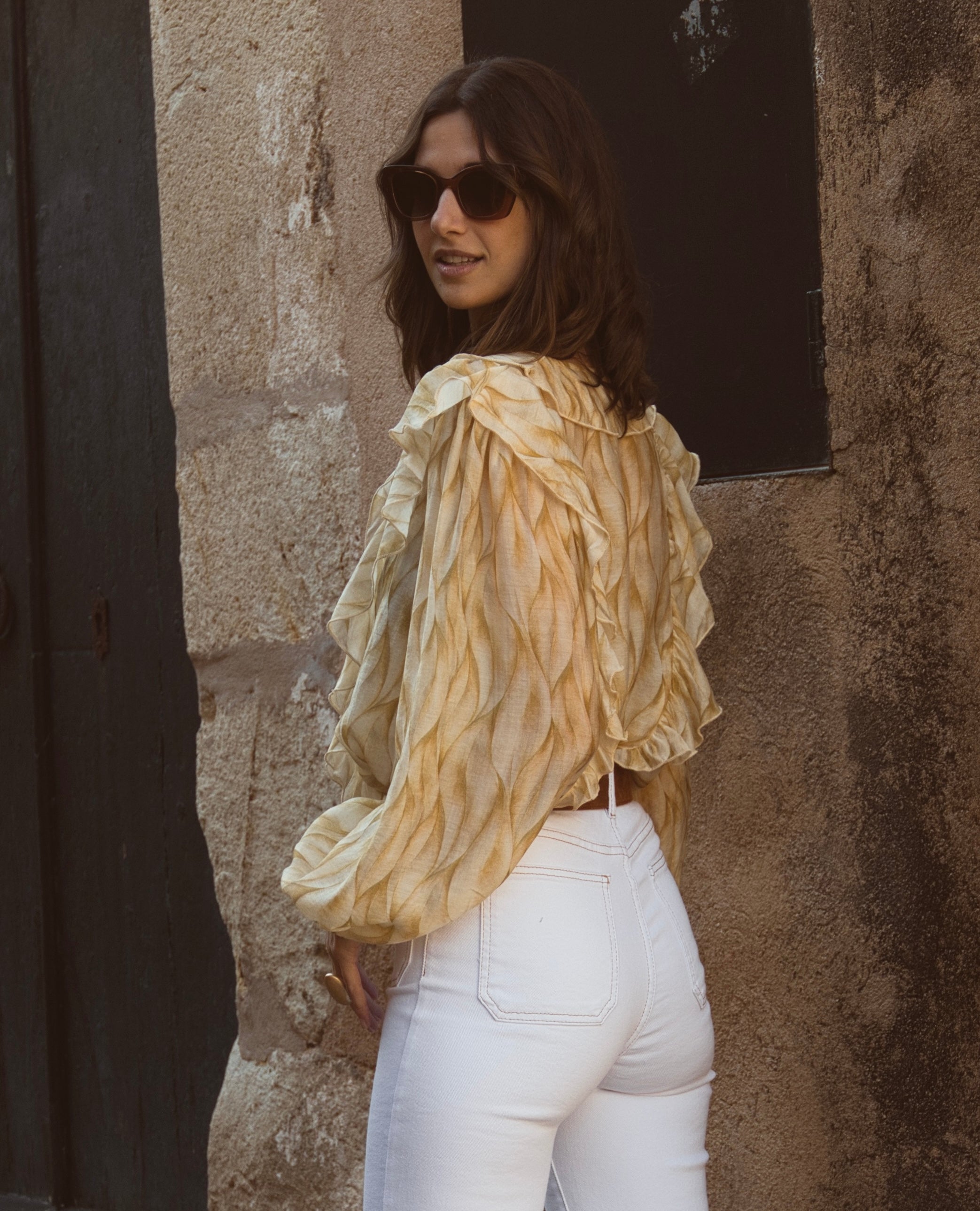Blusa Chorreras Gold Boho