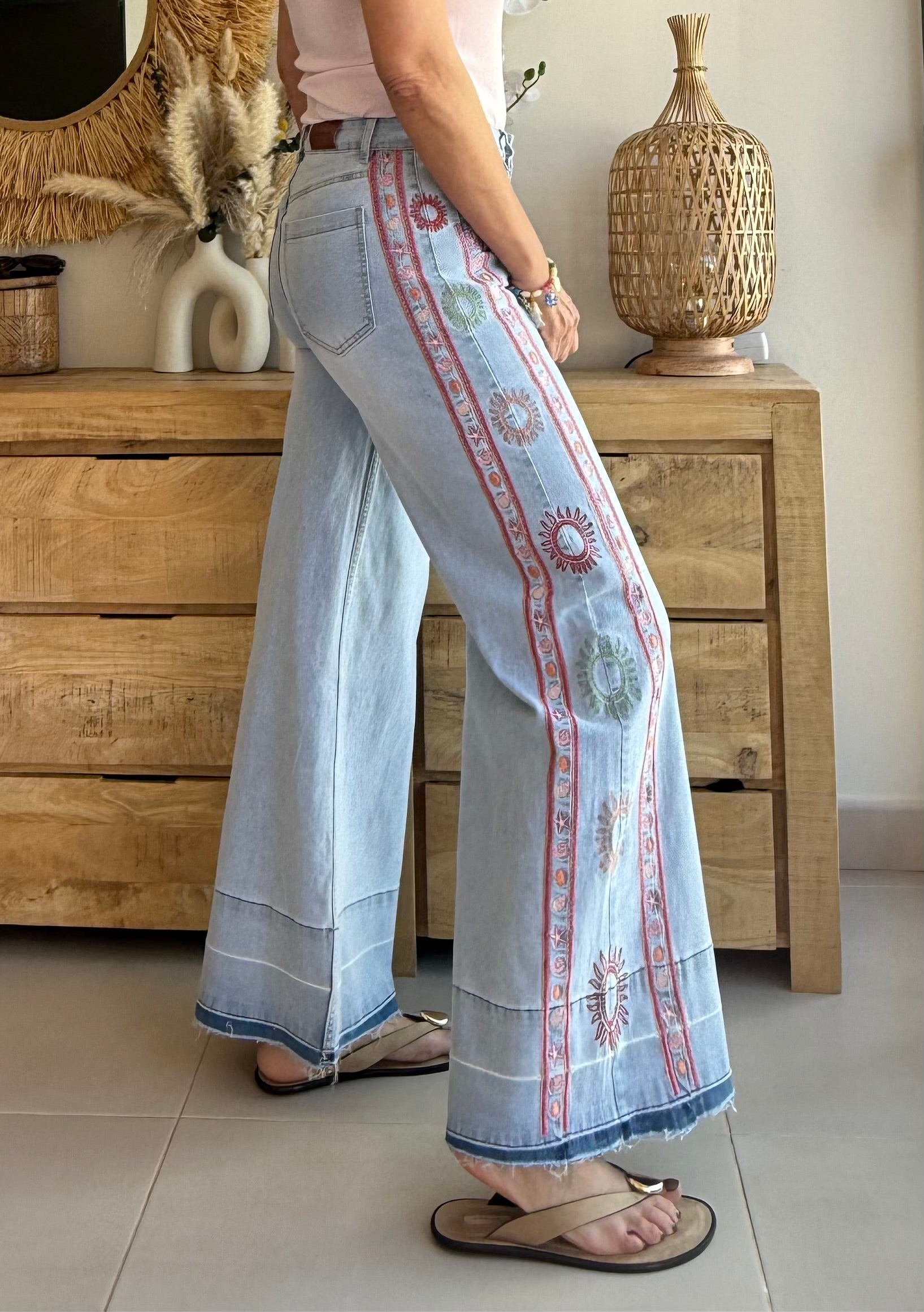 Tejano Boho Sonne Bestickt