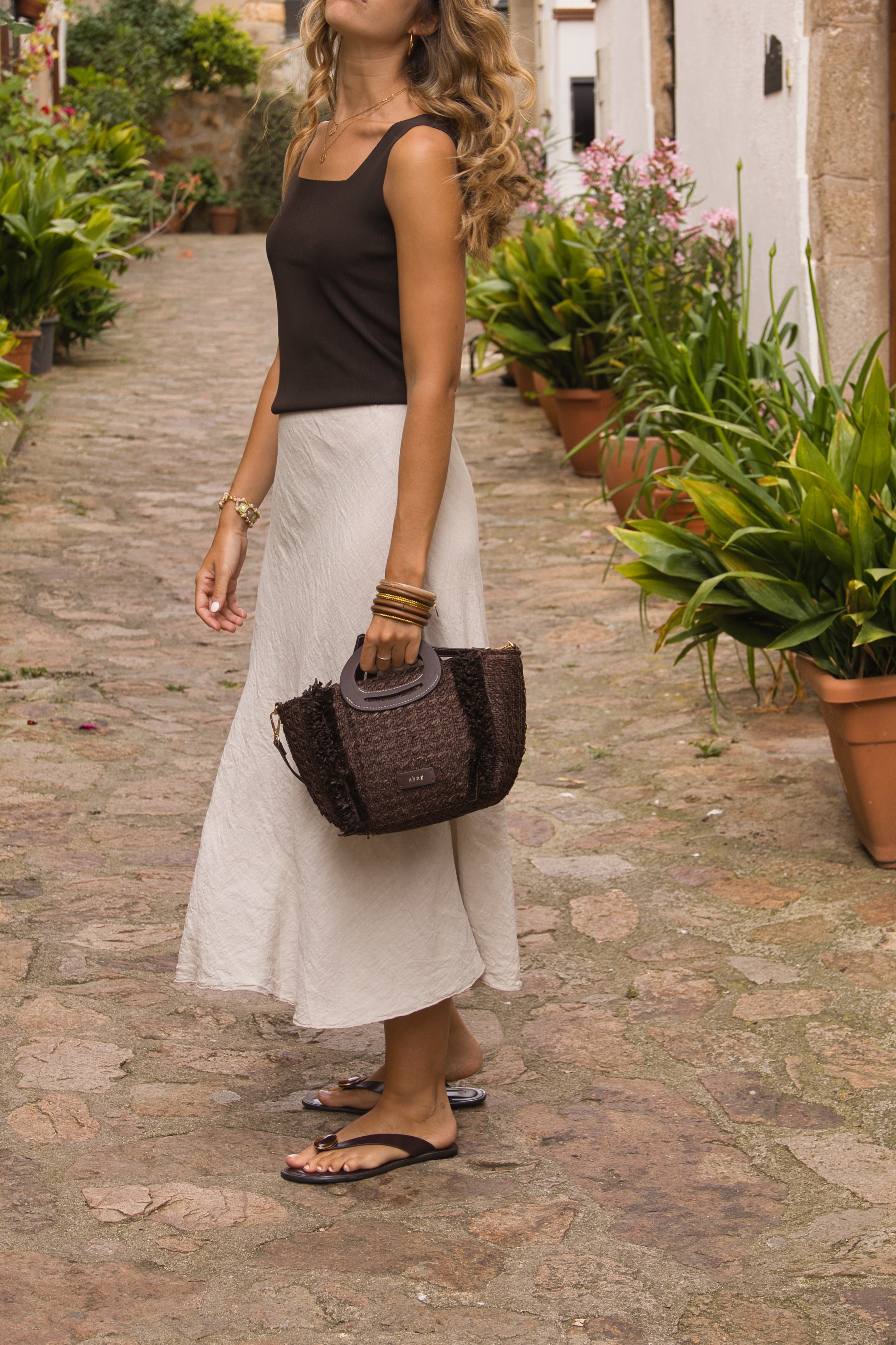 Falda Midi Siena Lino