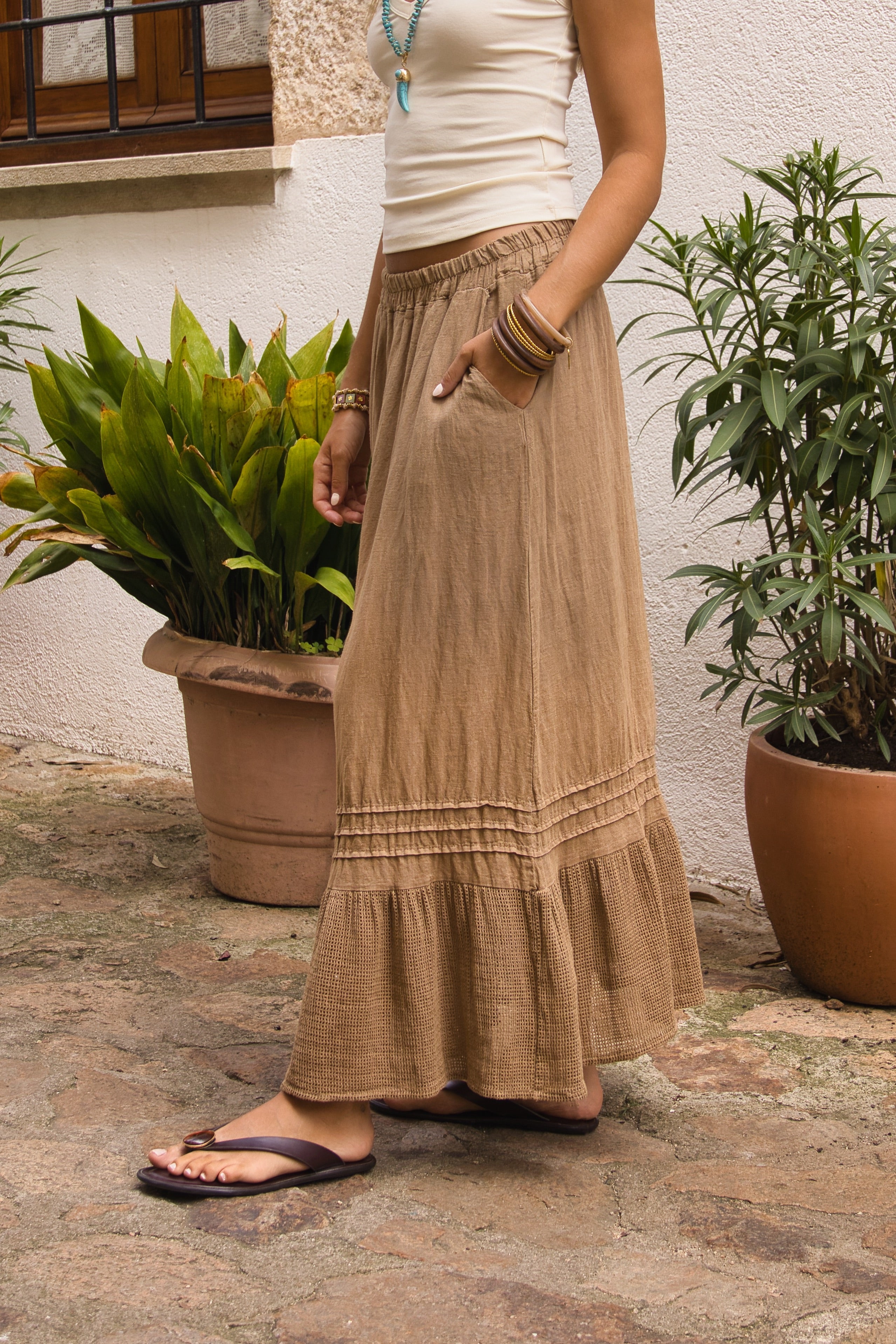 Falda Maxi Lino Boheme
