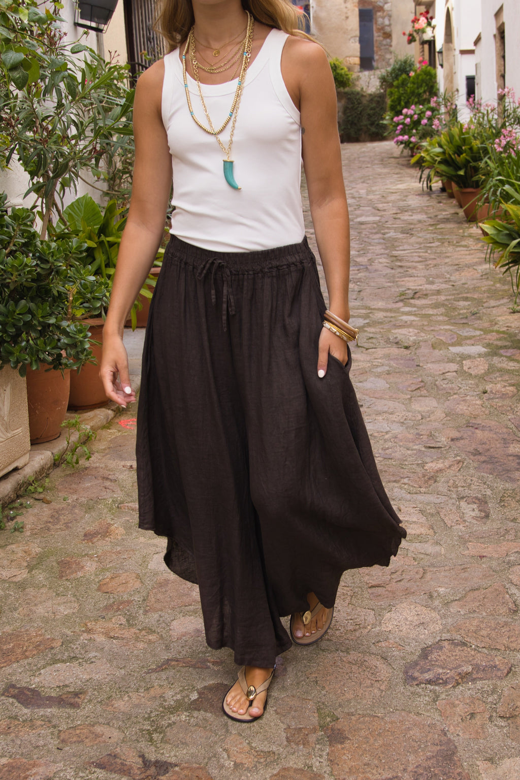 Rockhose Leinen Capri