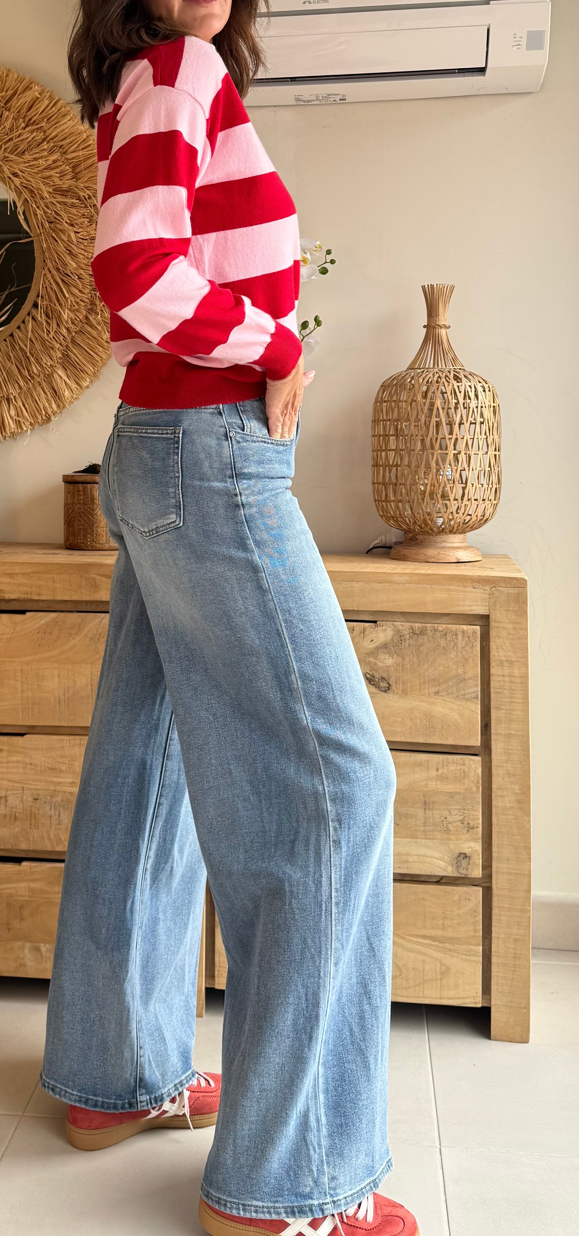 Jean Wide Leg Tiro Alto