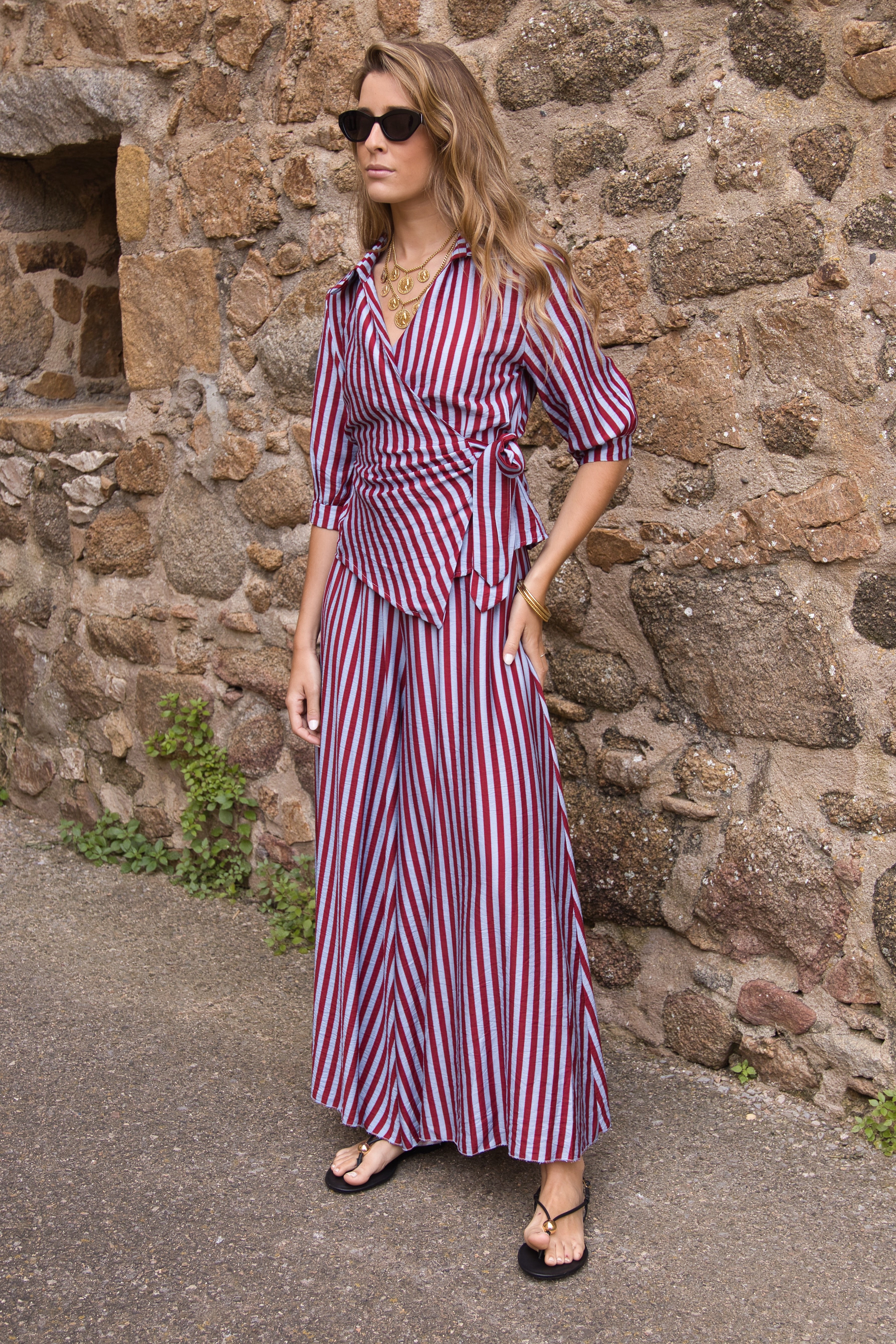 Blusa Cruzada Amalfi Rayas