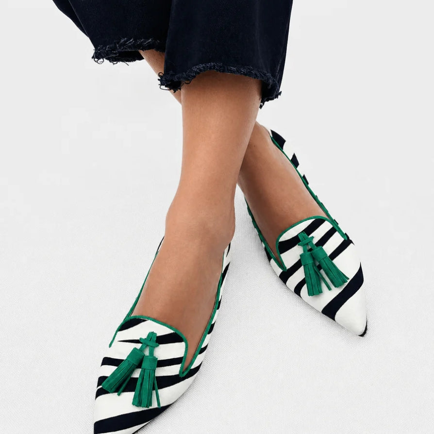 REINA™ | MOCASSINI VERDE ZEBRA