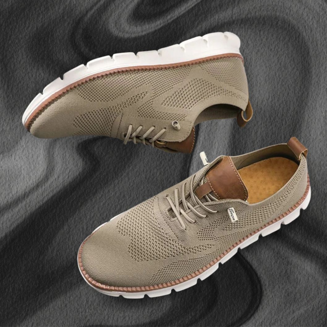 Atmungsaktive Ultrabequem-Schuhe: Khaki-Weiß
